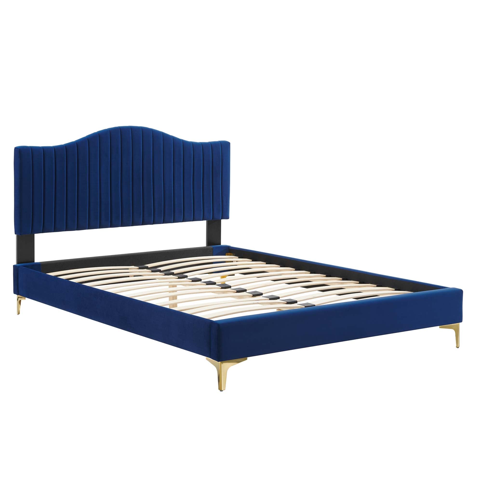 Juniper Channel Tufted Performance Velvet Queen Platform Bed