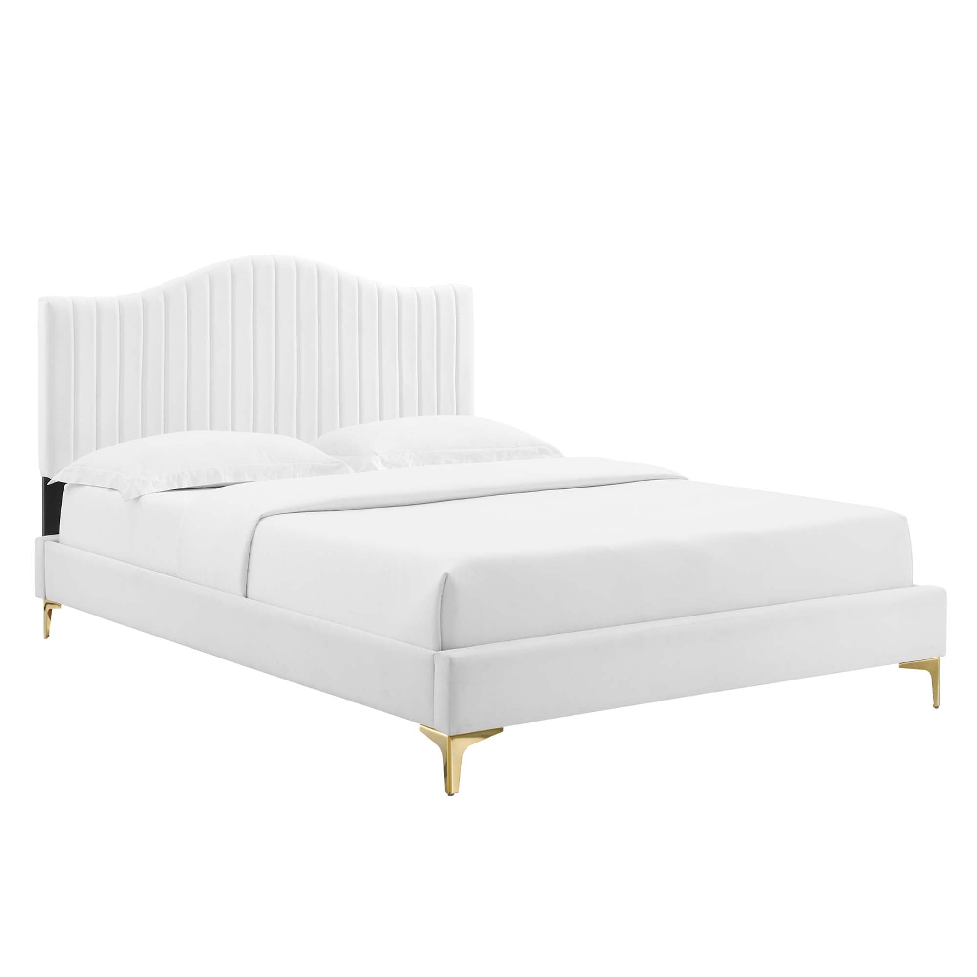 Juniper Channel Tufted Performance Velvet Queen Platform Bed