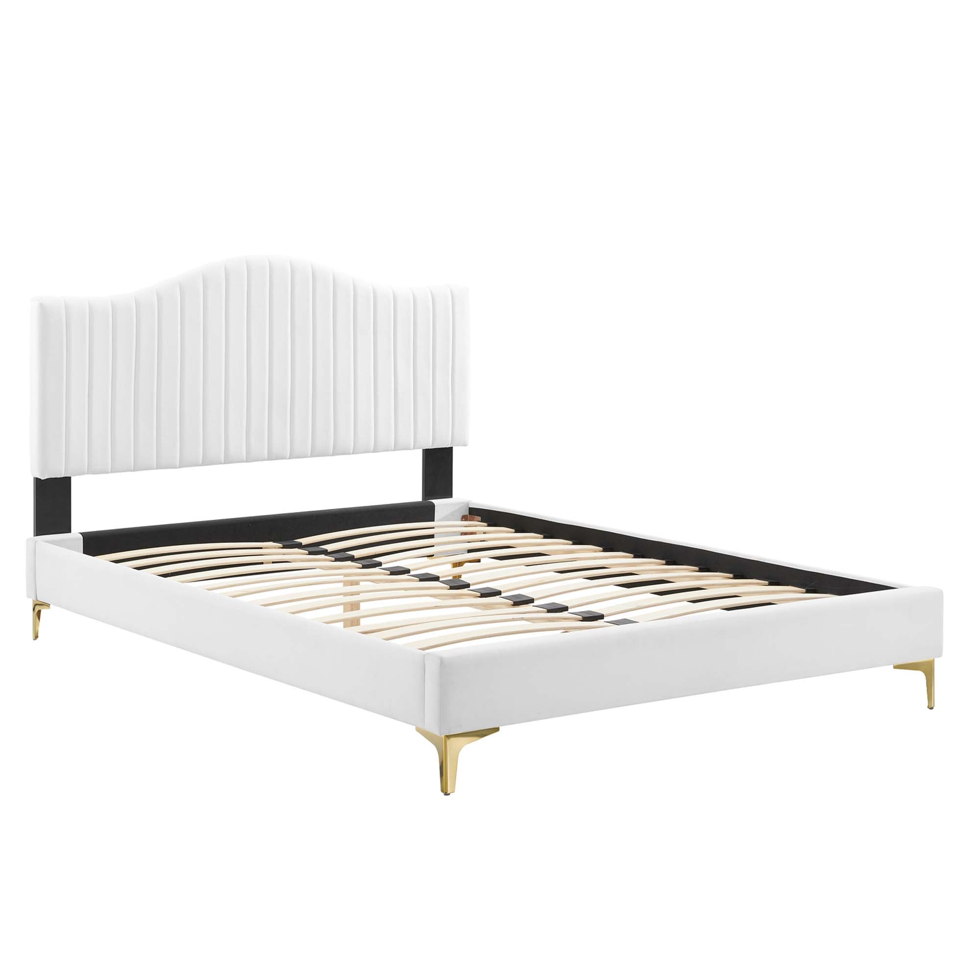 Juniper Channel Tufted Performance Velvet Queen Platform Bed