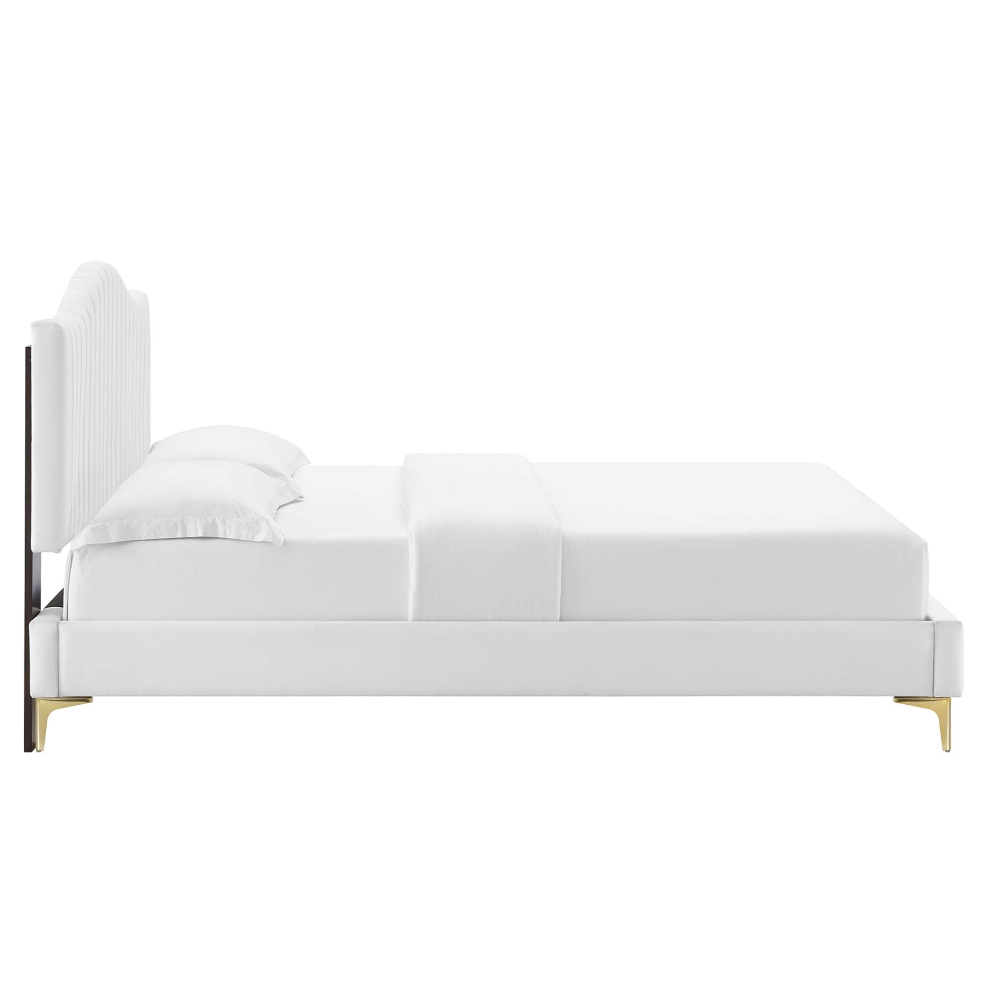 Juniper Channel Tufted Performance Velvet Queen Platform Bed