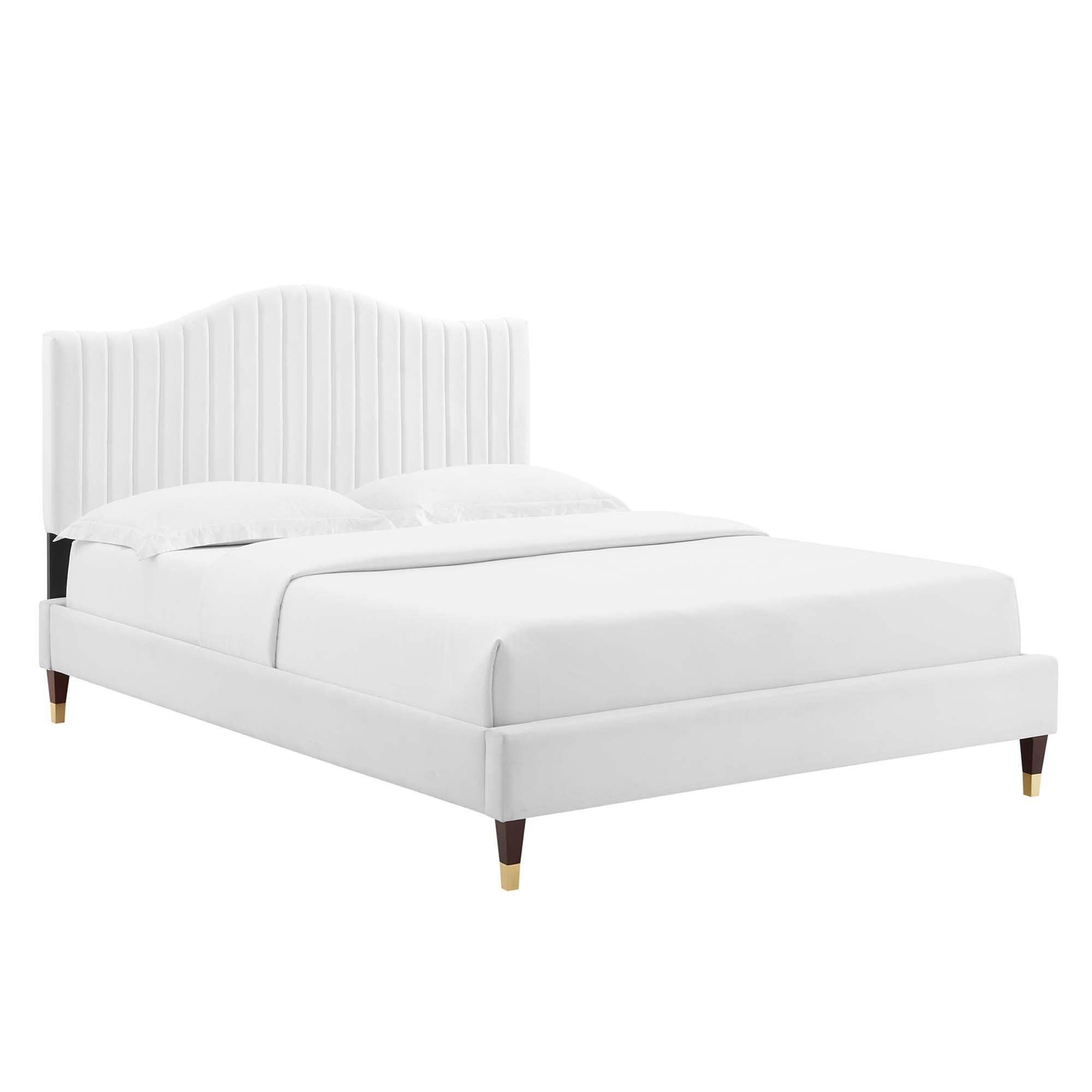 Juniper Channel Tufted Performance Velvet Queen Platform Bed