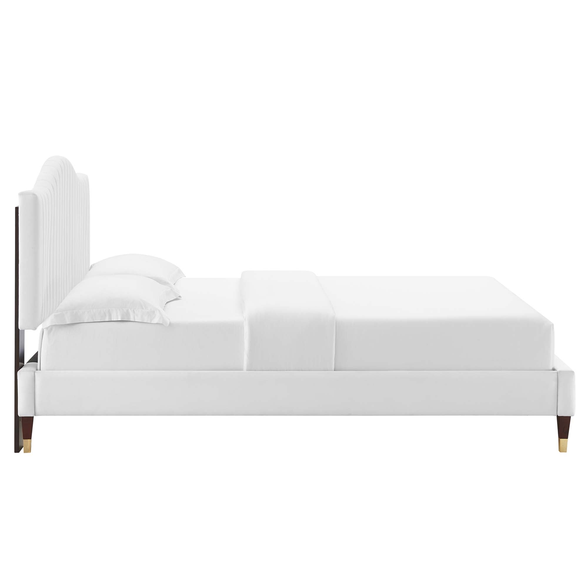 Juniper Channel Tufted Performance Velvet Queen Platform Bed