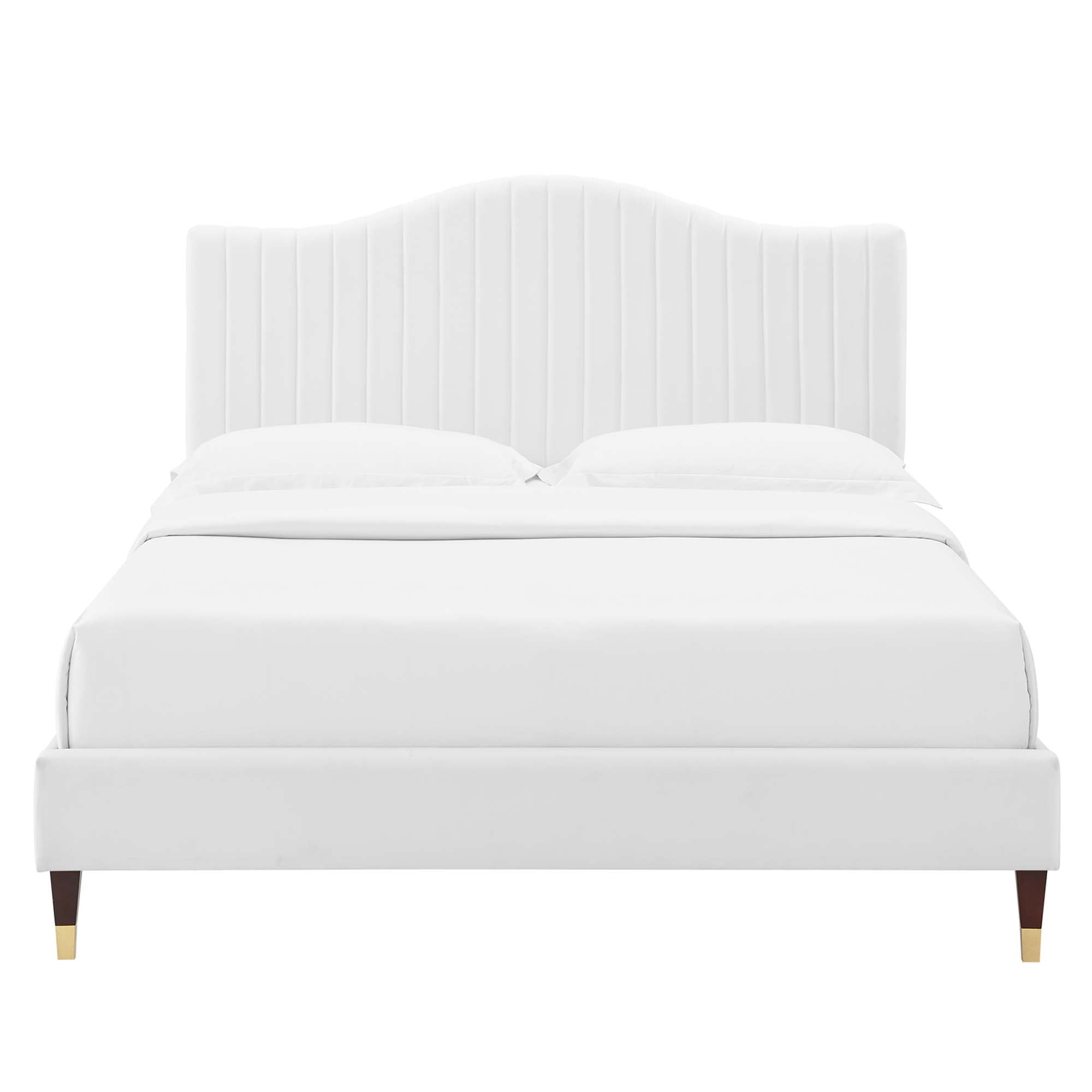 Juniper Channel Tufted Performance Velvet Queen Platform Bed