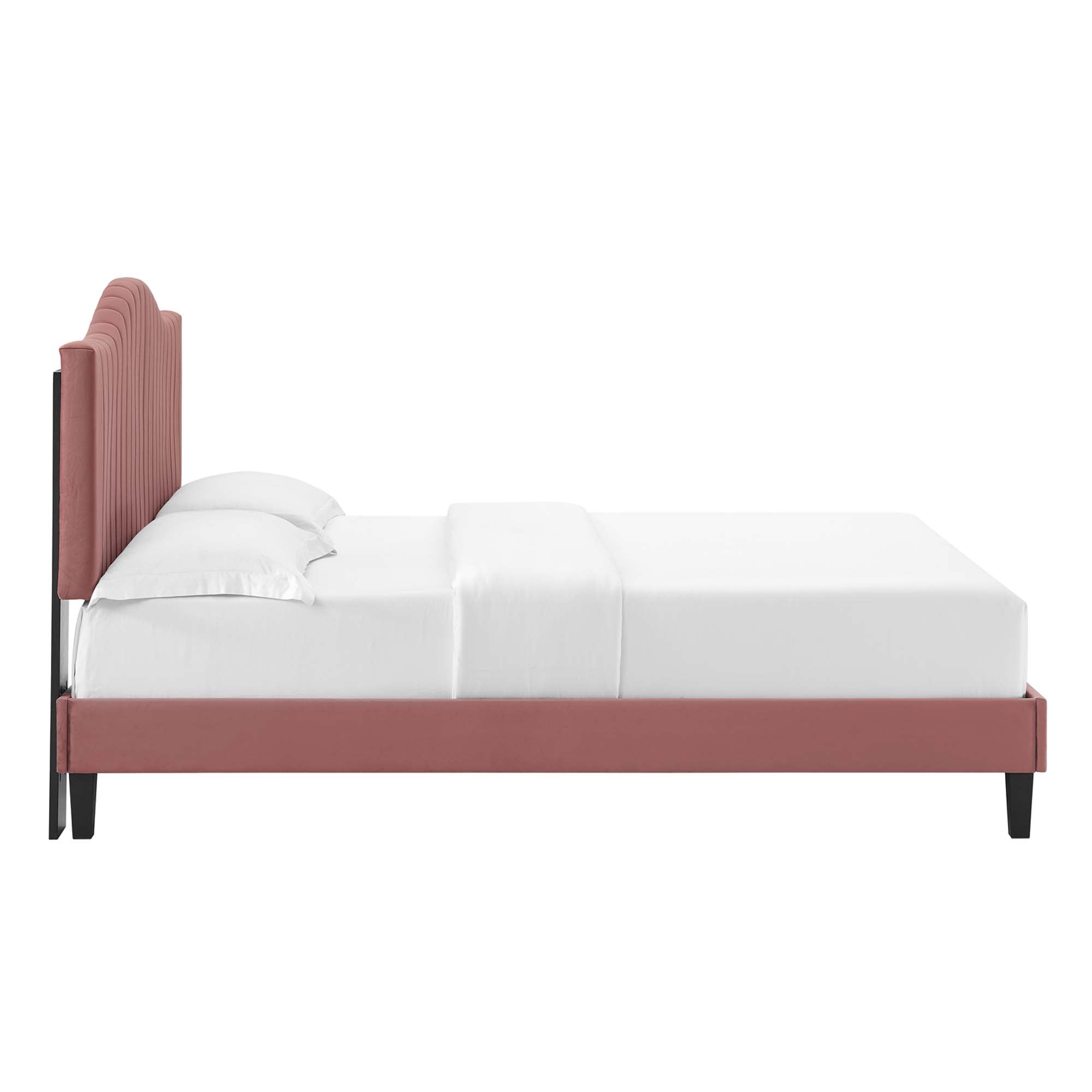 Juniper Channel Tufted Performance Velvet Queen Platform Bed