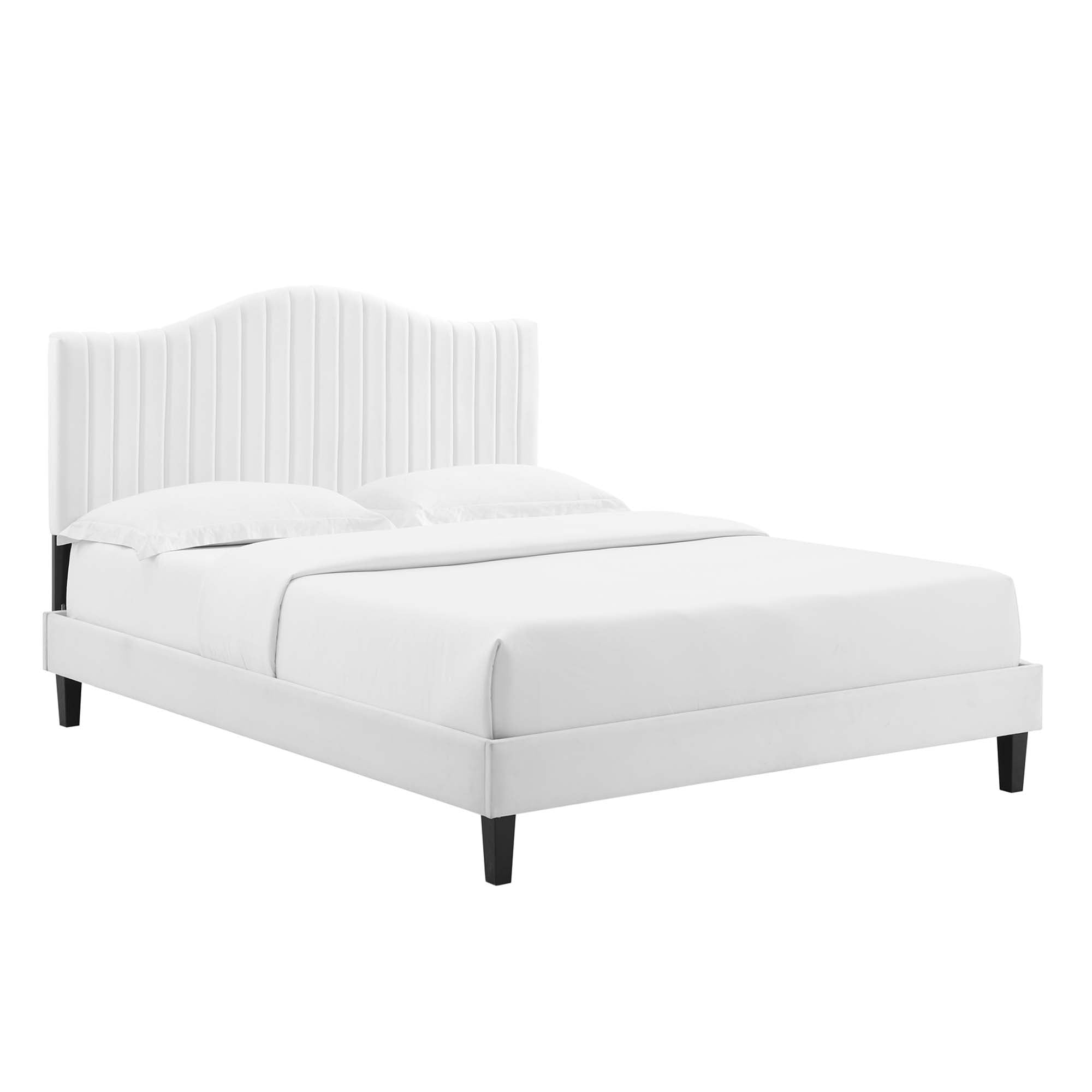 Juniper Channel Tufted Performance Velvet Queen Platform Bed