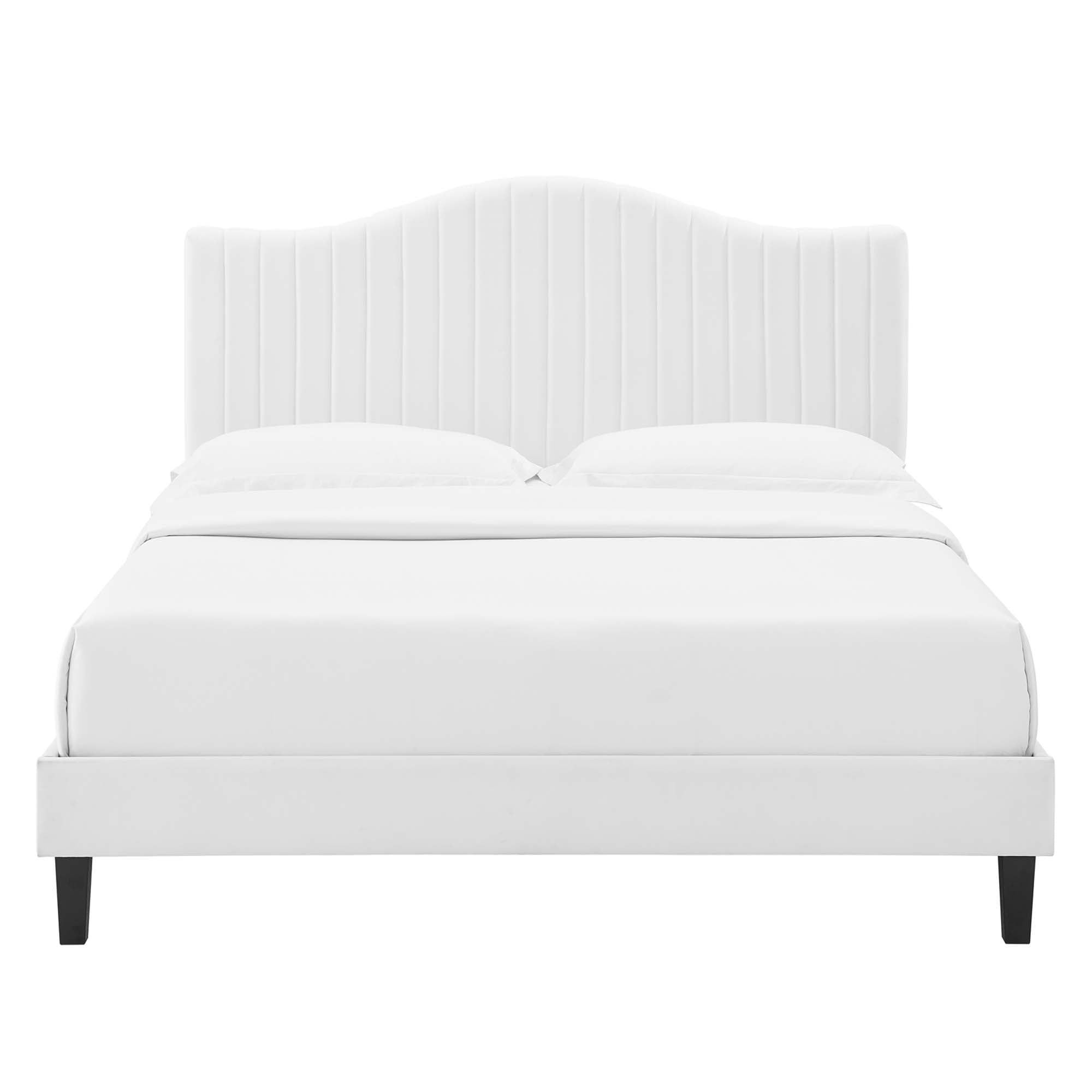 Juniper Channel Tufted Performance Velvet Queen Platform Bed