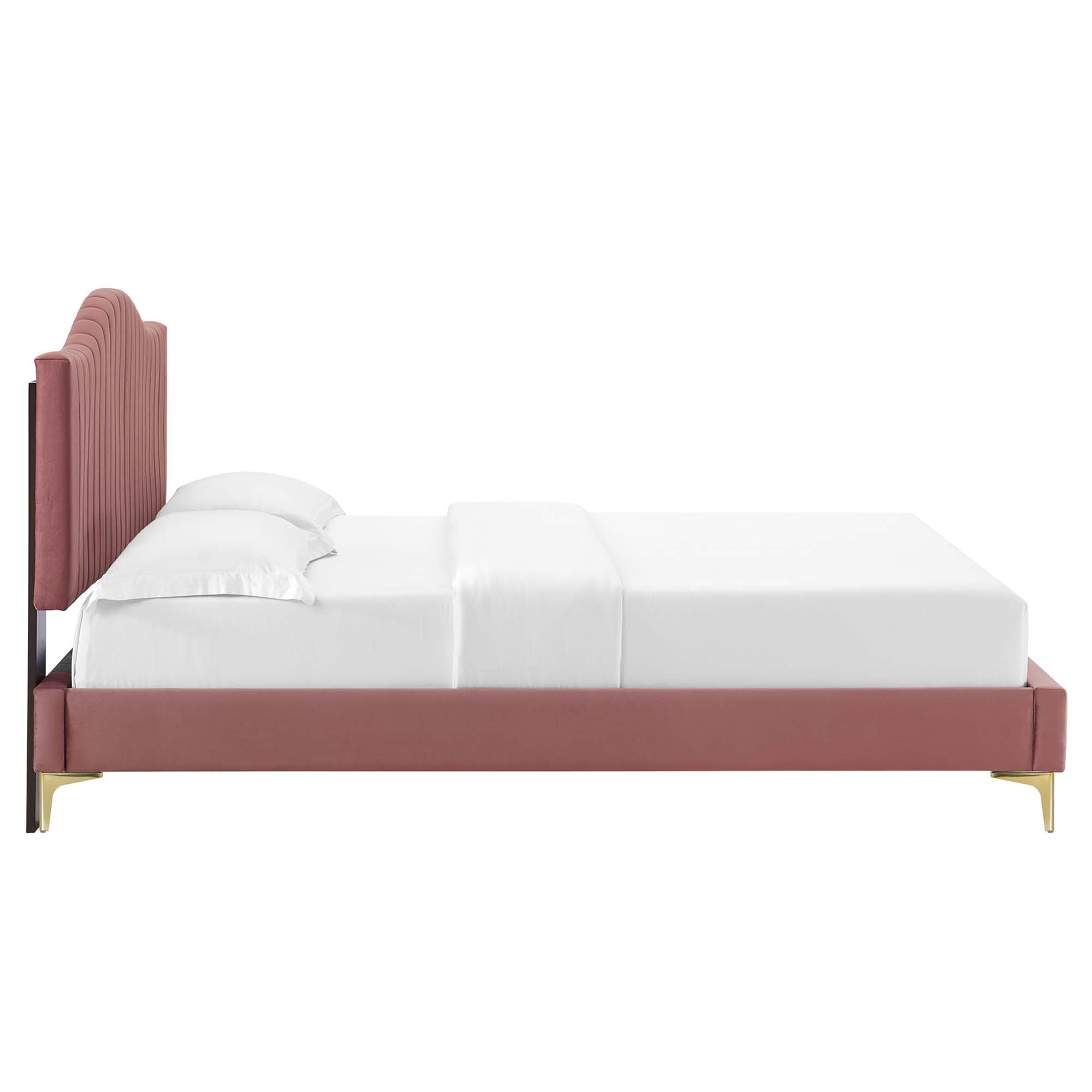 Juniper Channel Tufted Performance Velvet Twin Platform Bed