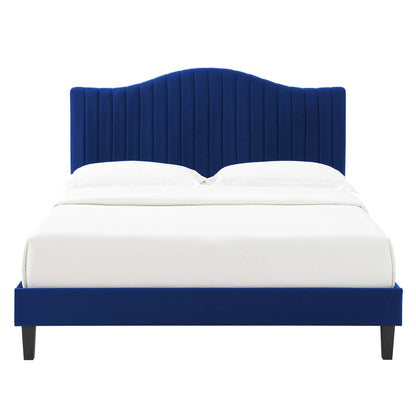 Juniper Channel Tufted Performance Velvet Twin Platform Bed