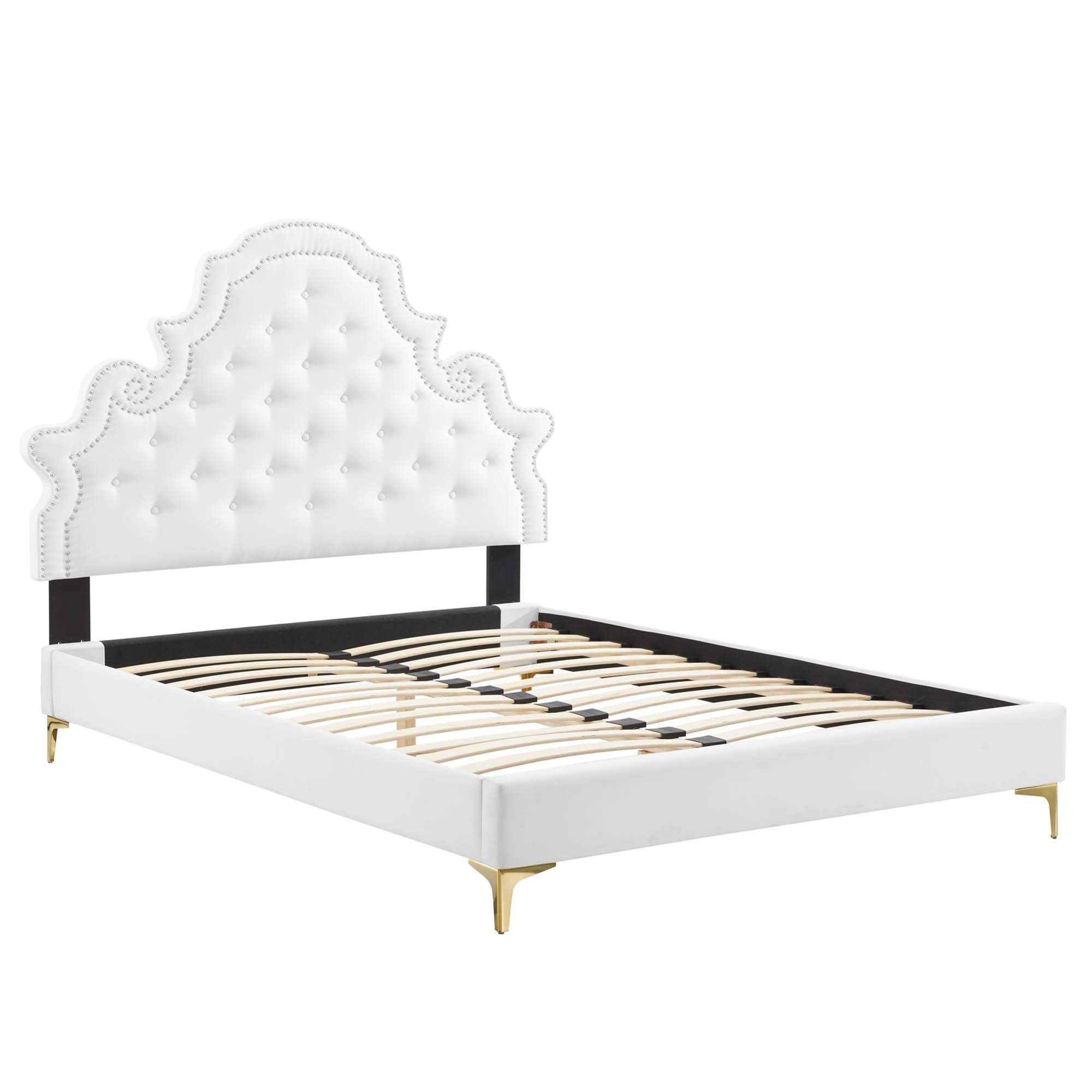 Gwyneth Tufted Performance Velvet Queen Platform Bed