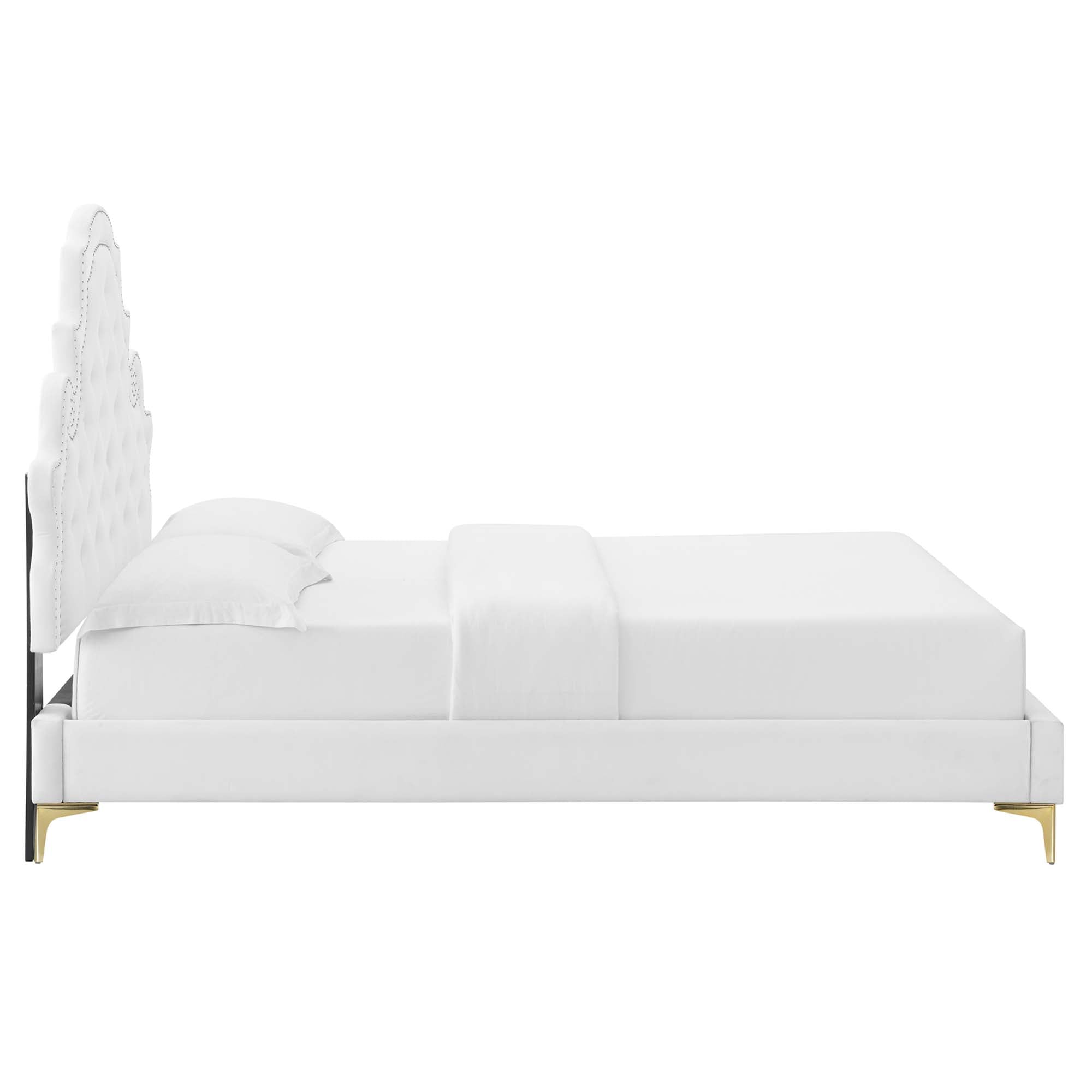 Gwyneth Tufted Performance Velvet Queen Platform Bed