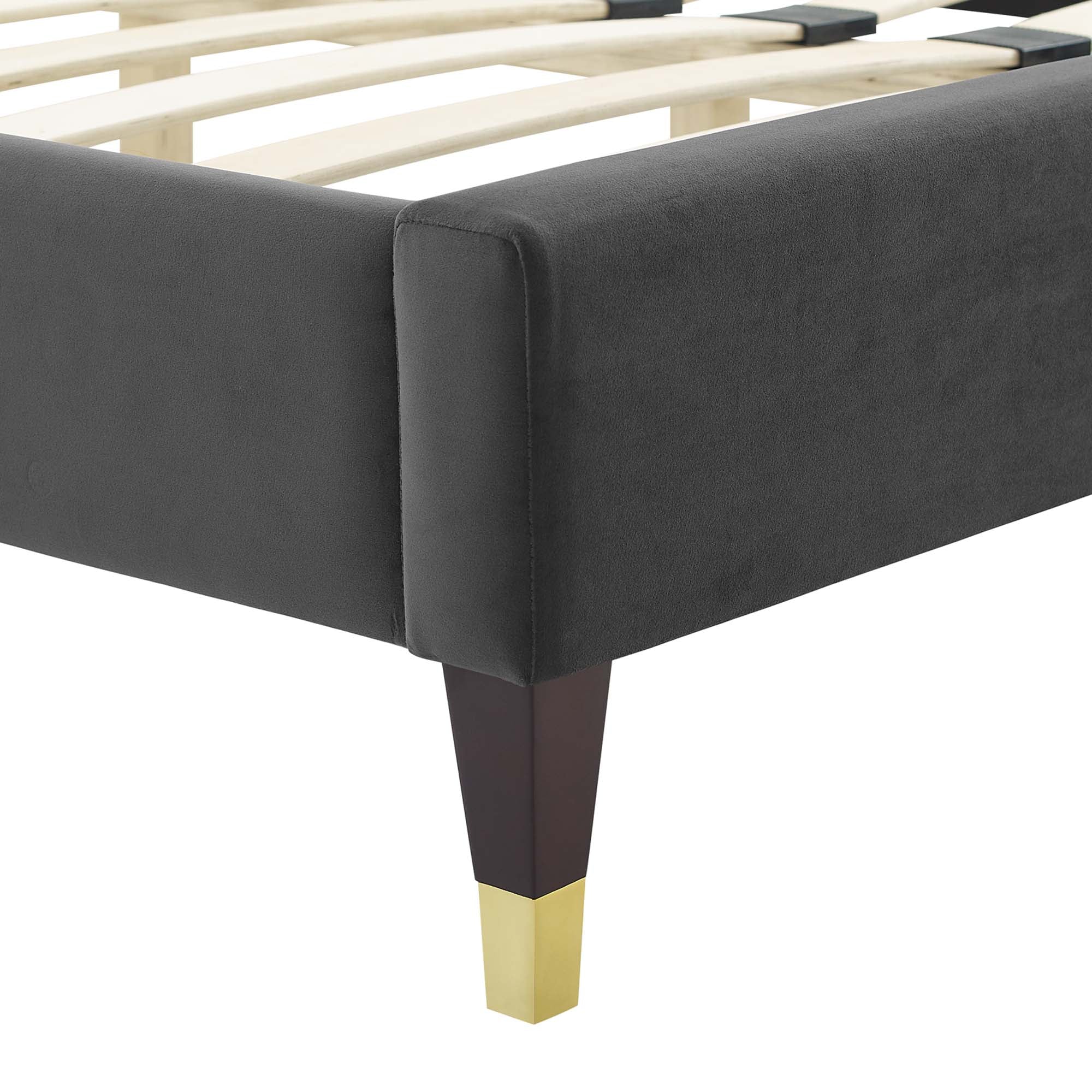 Gwyneth Tufted Performance Velvet Queen Platform Bed