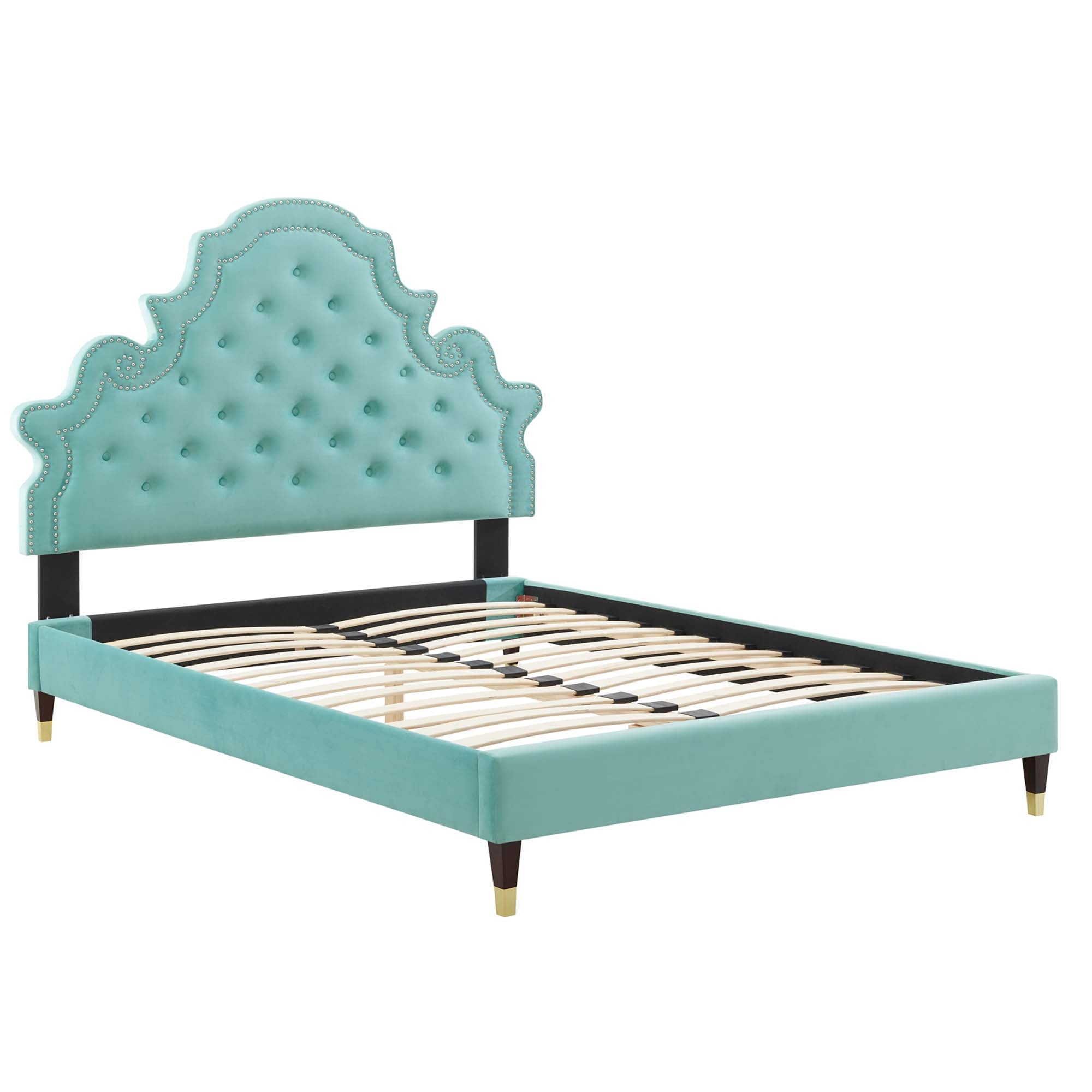 Gwyneth Tufted Performance Velvet Queen Platform Bed