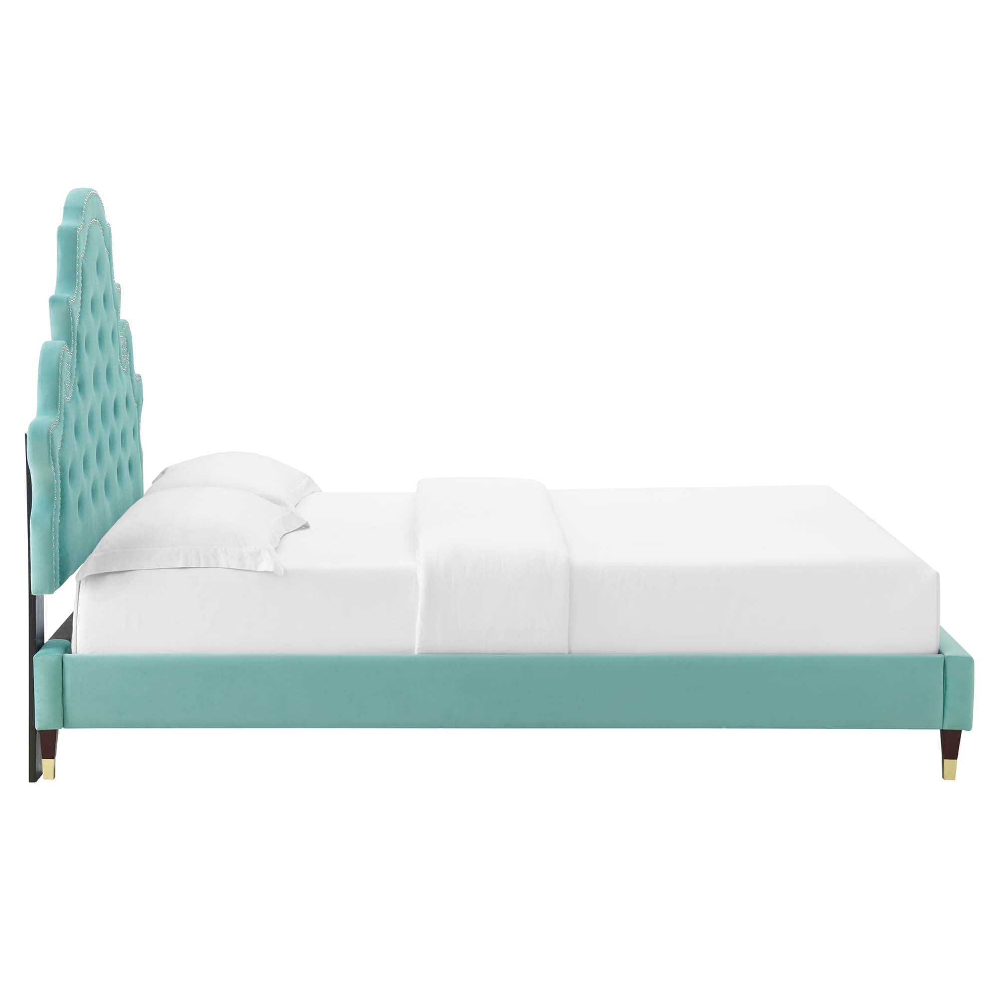 Gwyneth Tufted Performance Velvet Queen Platform Bed