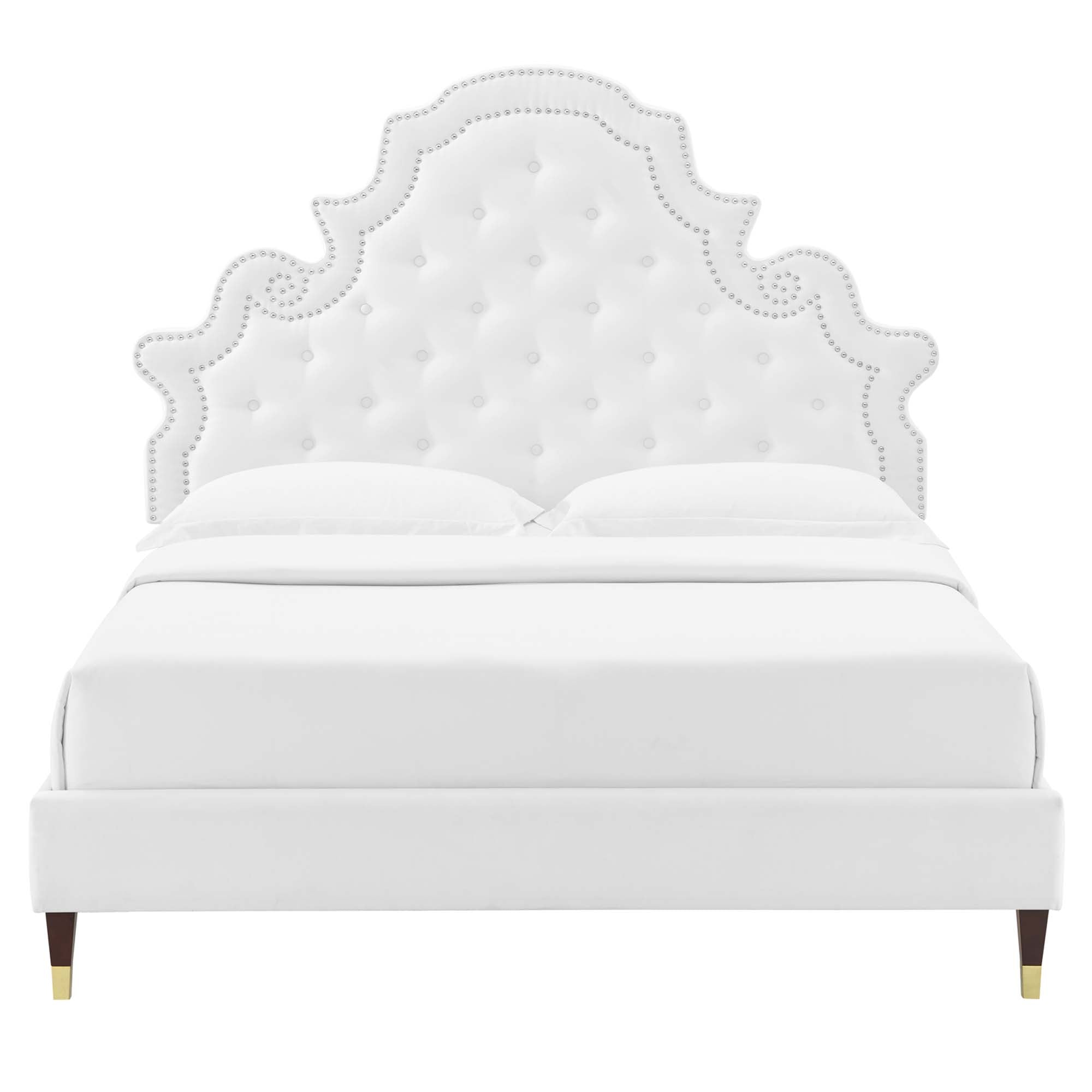 Gwyneth Tufted Performance Velvet Queen Platform Bed