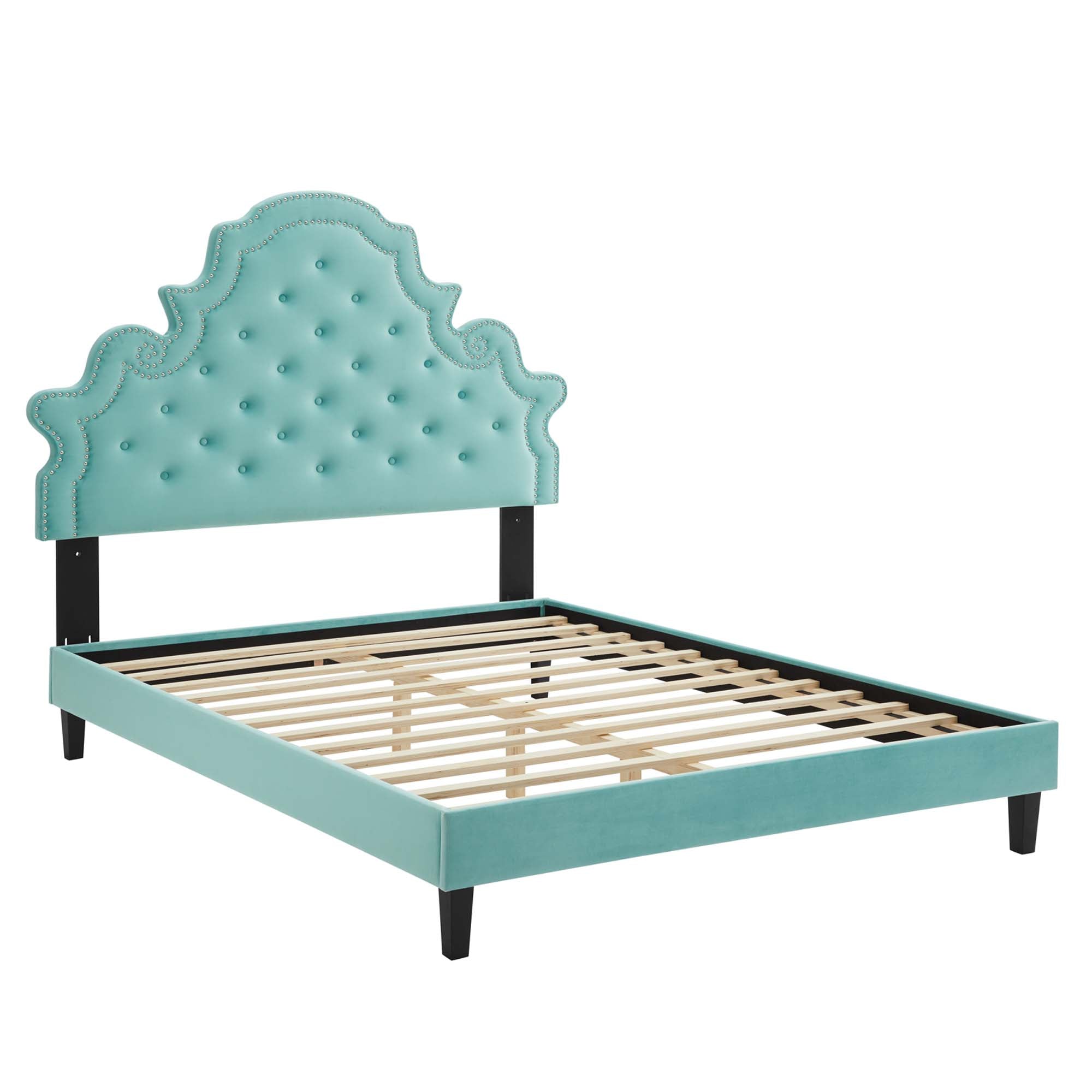 Gwyneth Tufted Performance Velvet Queen Platform Bed