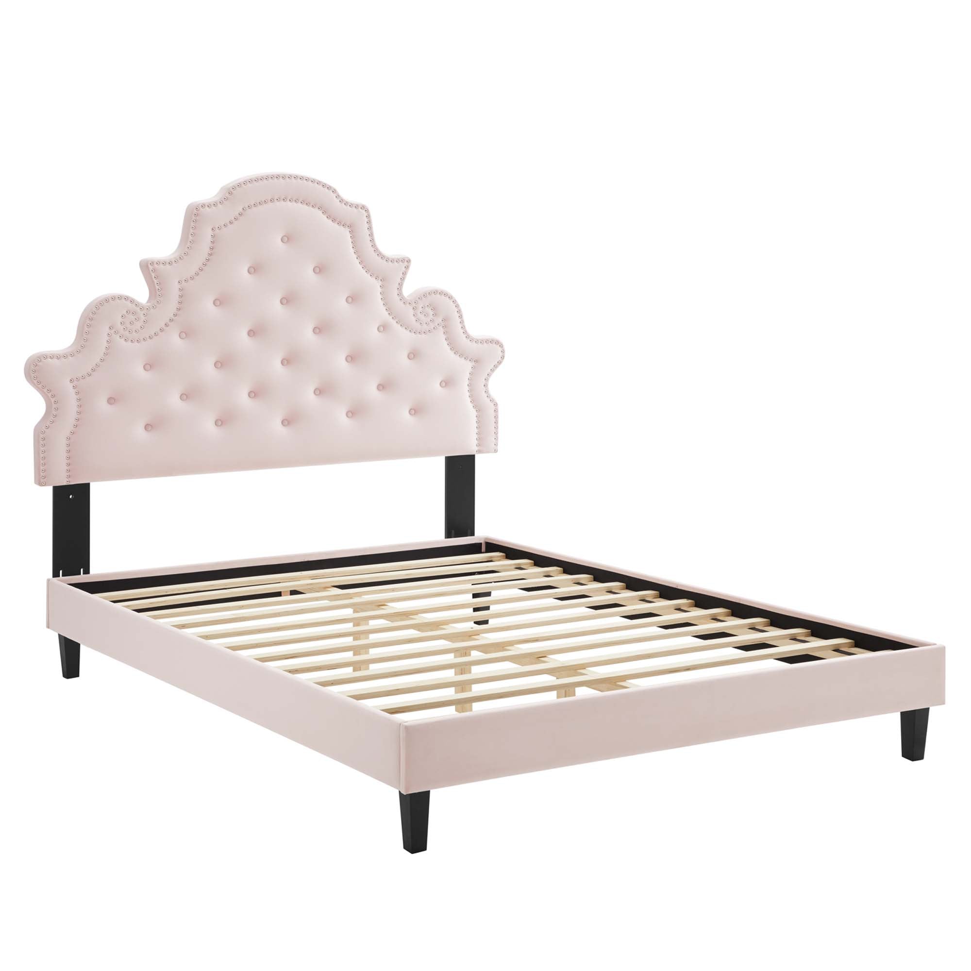 Gwyneth Tufted Performance Velvet Queen Platform Bed