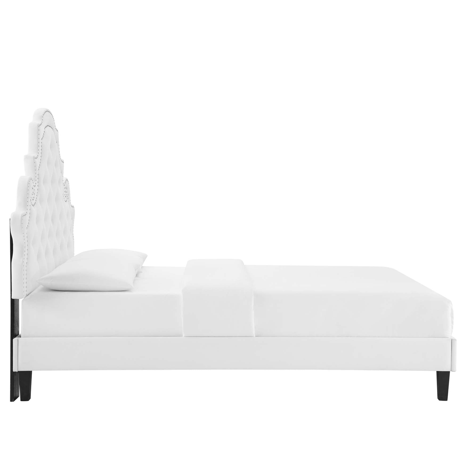 Gwyneth Tufted Performance Velvet Queen Platform Bed