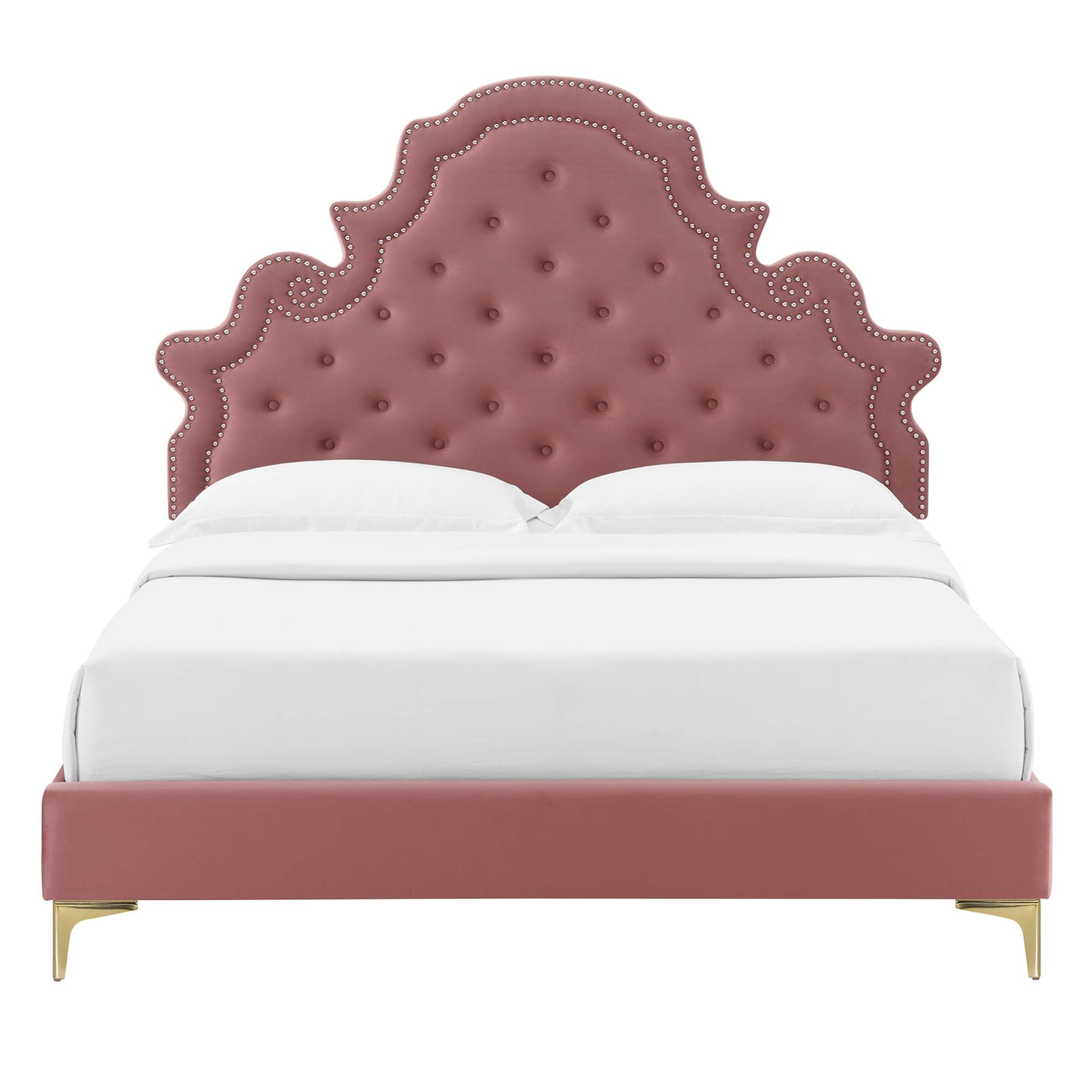 Gwyneth Tufted Performance Velvet Twin Platform Bed