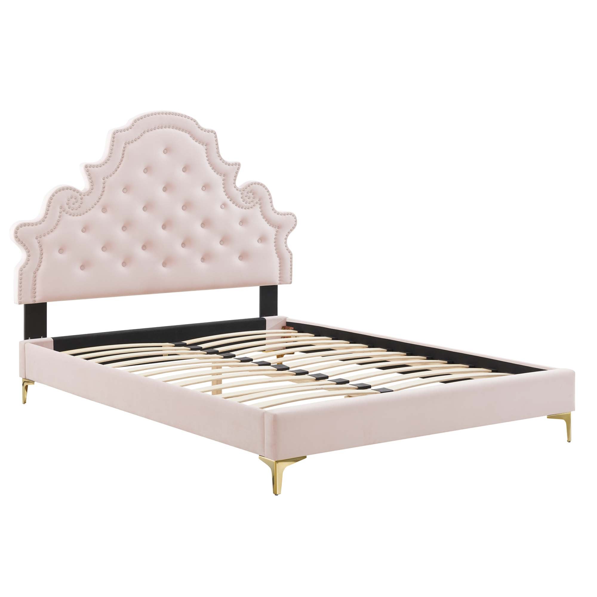 Gwyneth Tufted Performance Velvet Twin Platform Bed