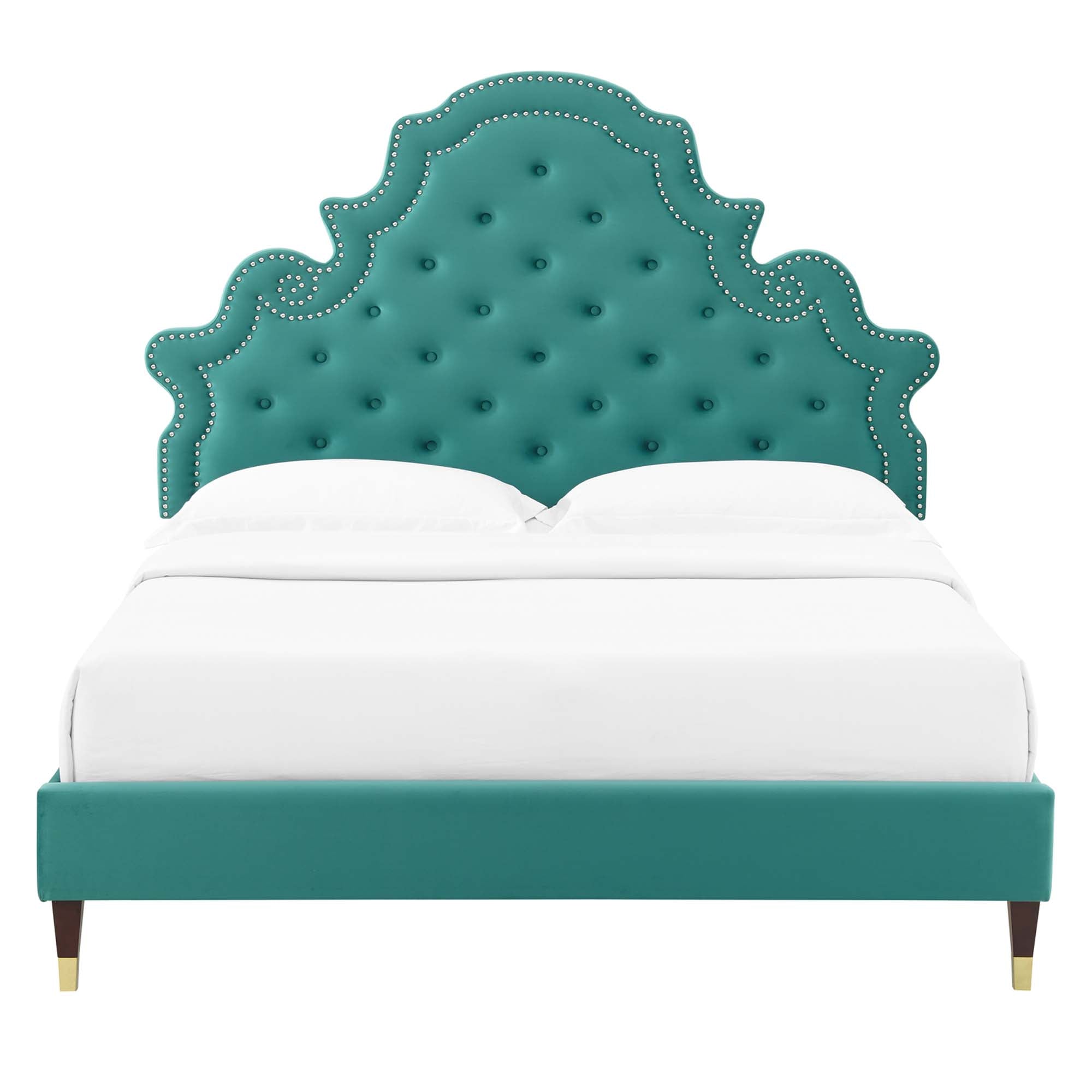 Gwyneth Tufted Performance Velvet Twin Platform Bed