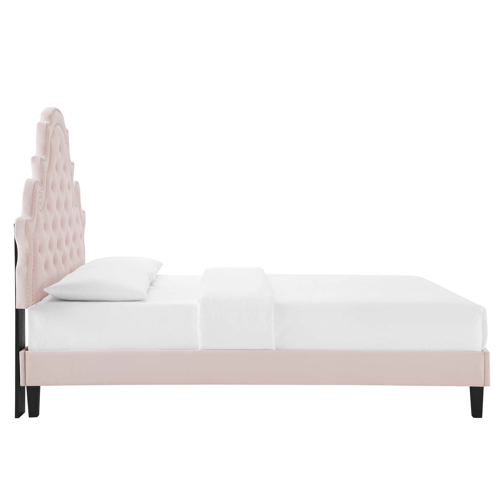 Gwyneth Tufted Performance Velvet Twin Platform Bed