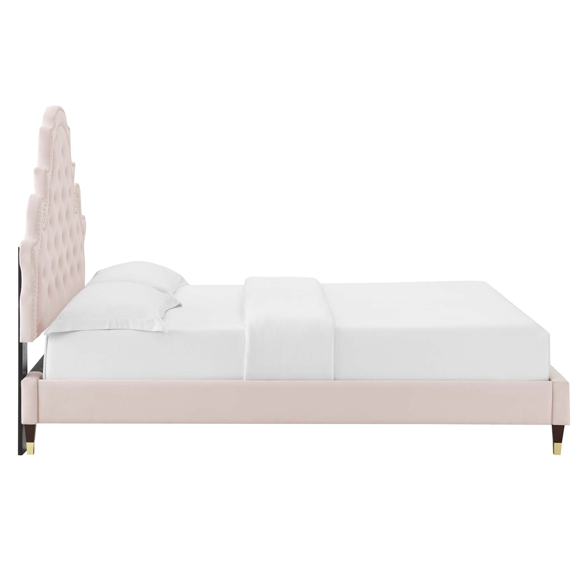 Gwyneth Tufted Performance Velvet Full Platform Bed