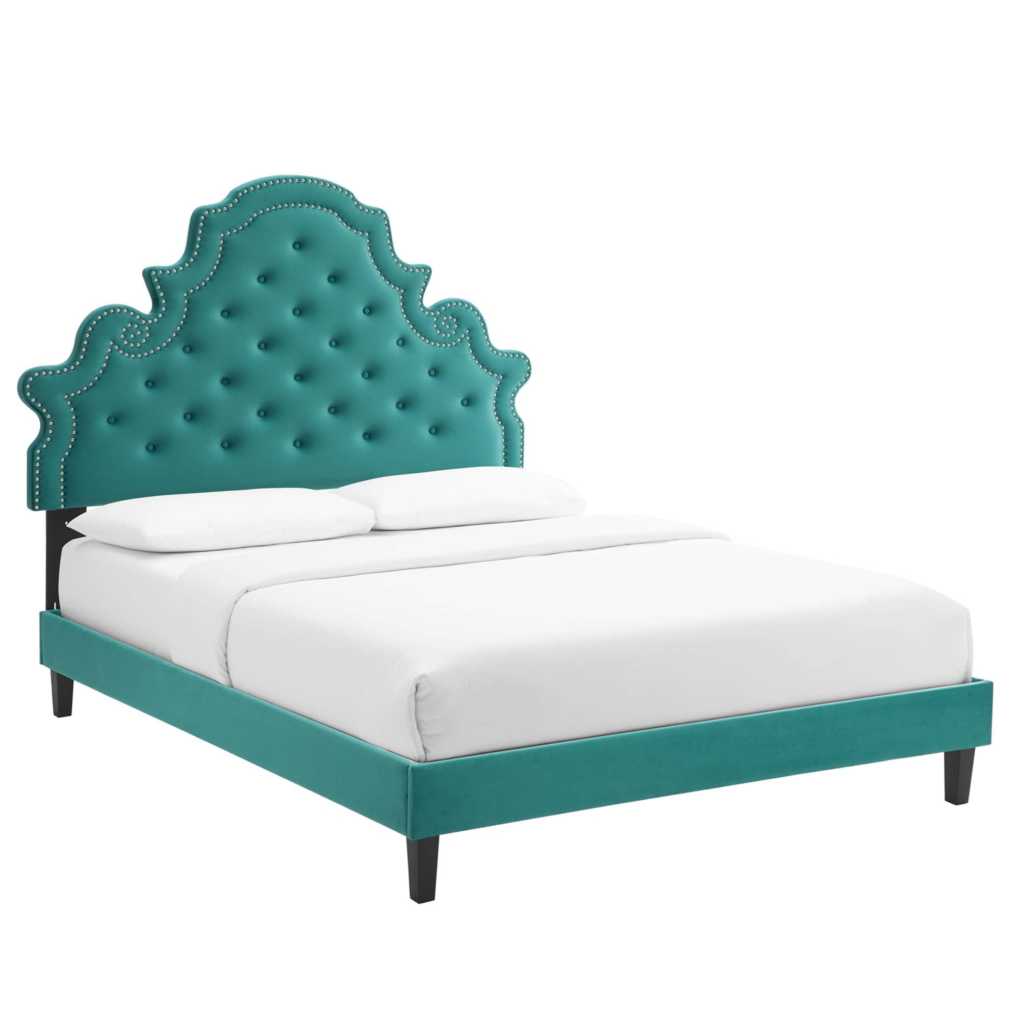 Gwyneth Tufted Performance Velvet Full Platform Bed