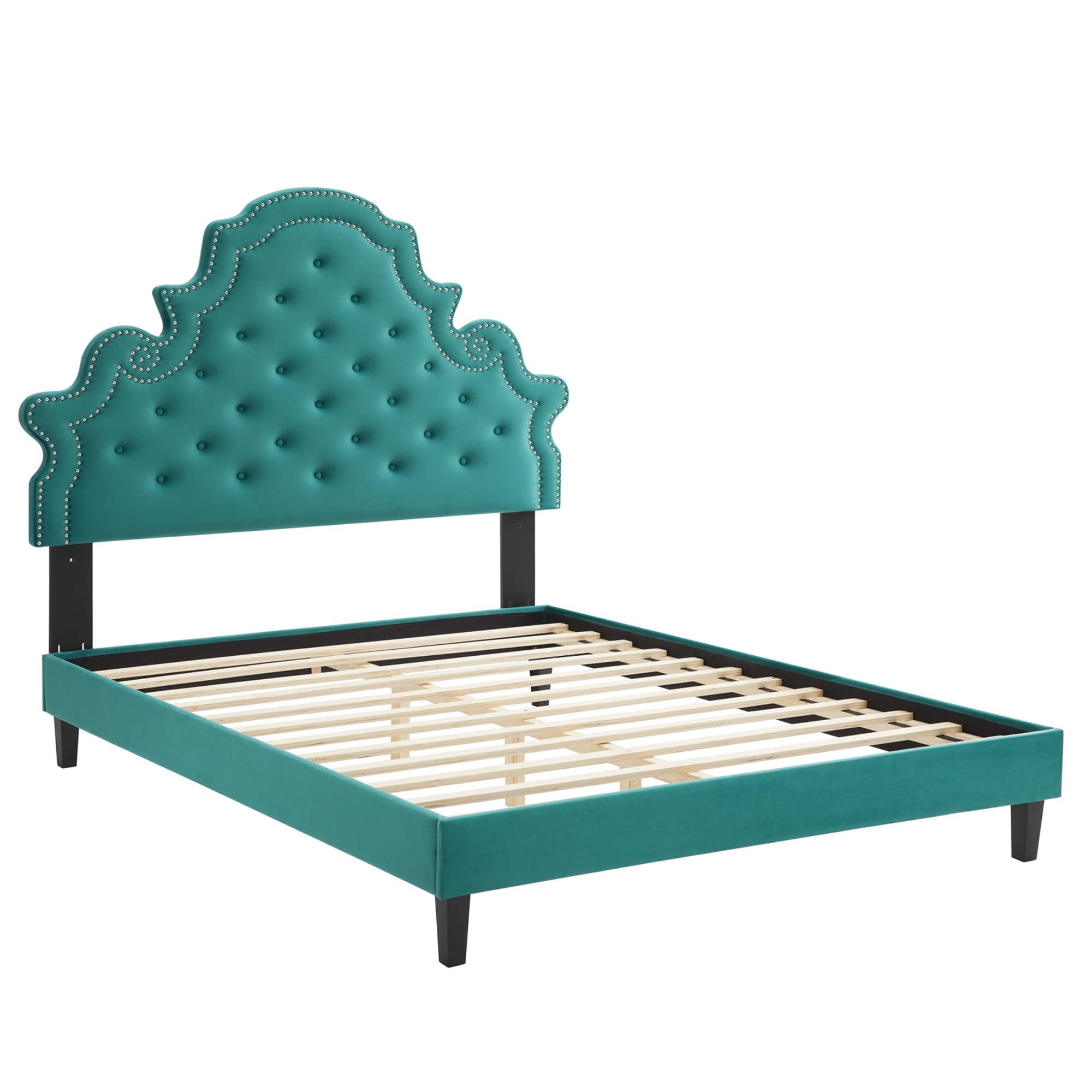 Gwyneth Tufted Performance Velvet Full Platform Bed