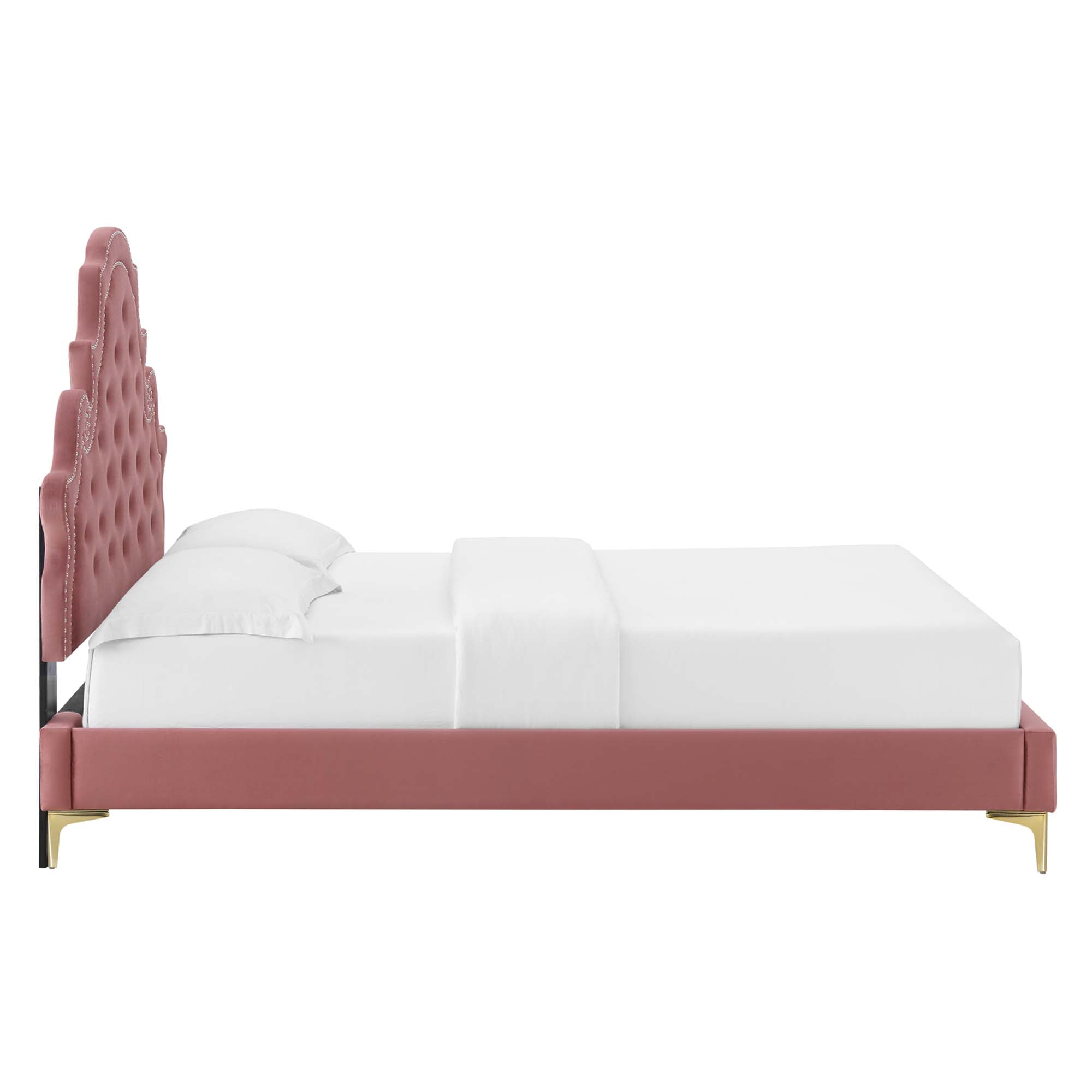 Gwyneth Tufted Performance Velvet King Platform Bed