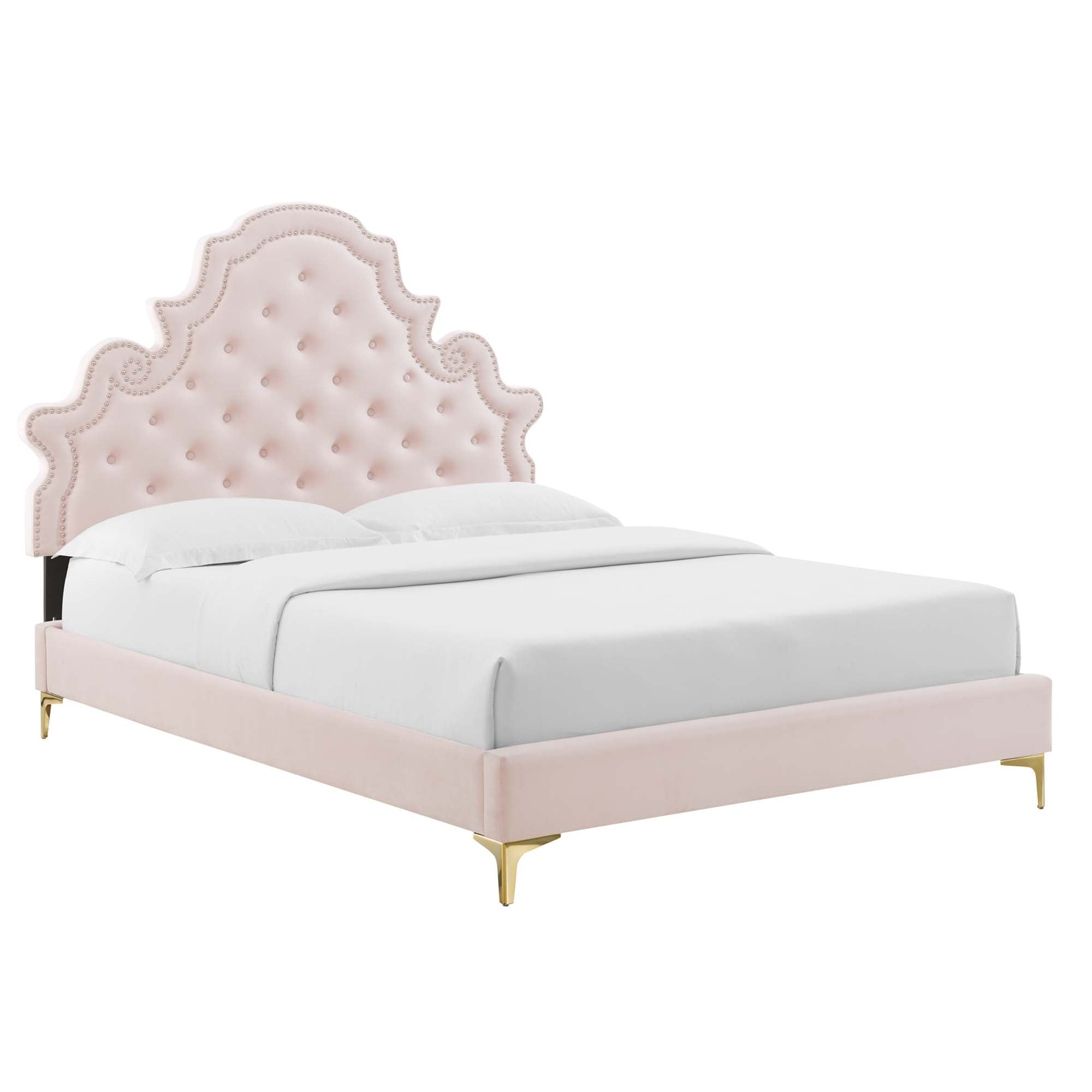 Gwyneth Tufted Performance Velvet King Platform Bed