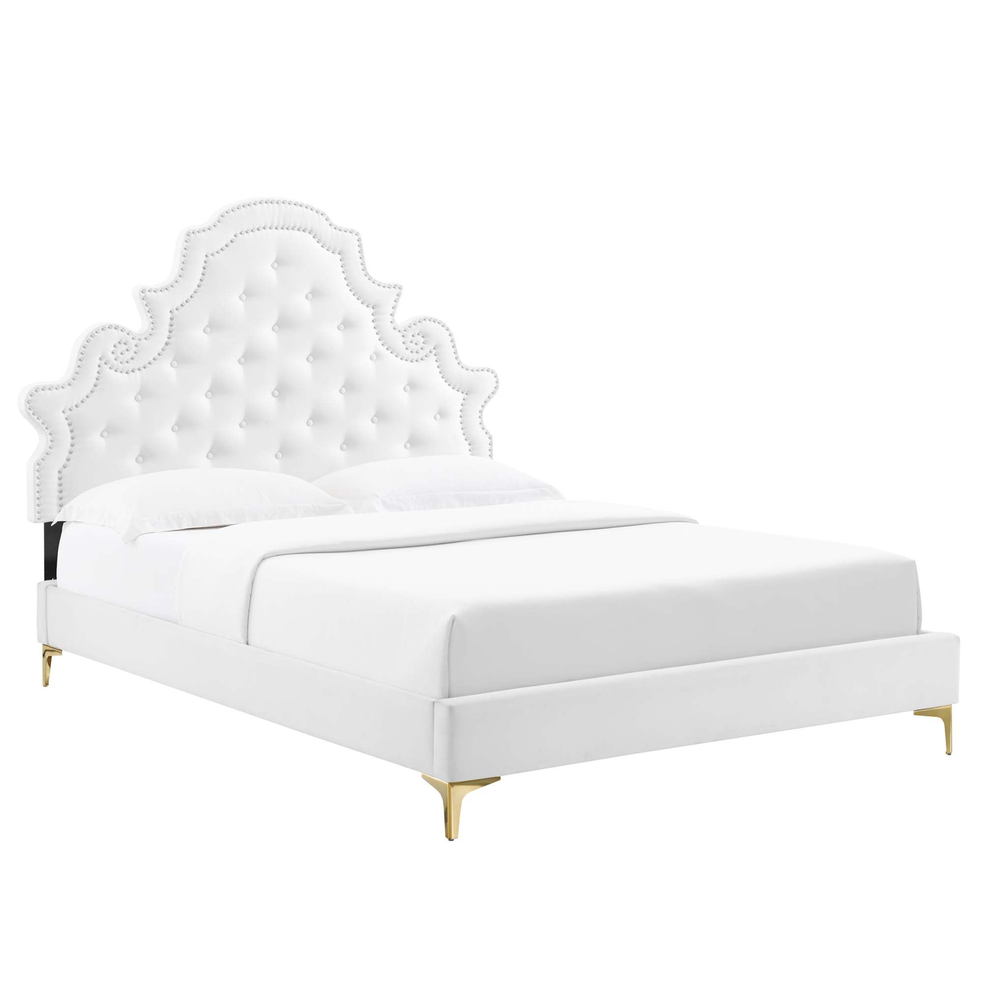 Gwyneth Tufted Performance Velvet King Platform Bed