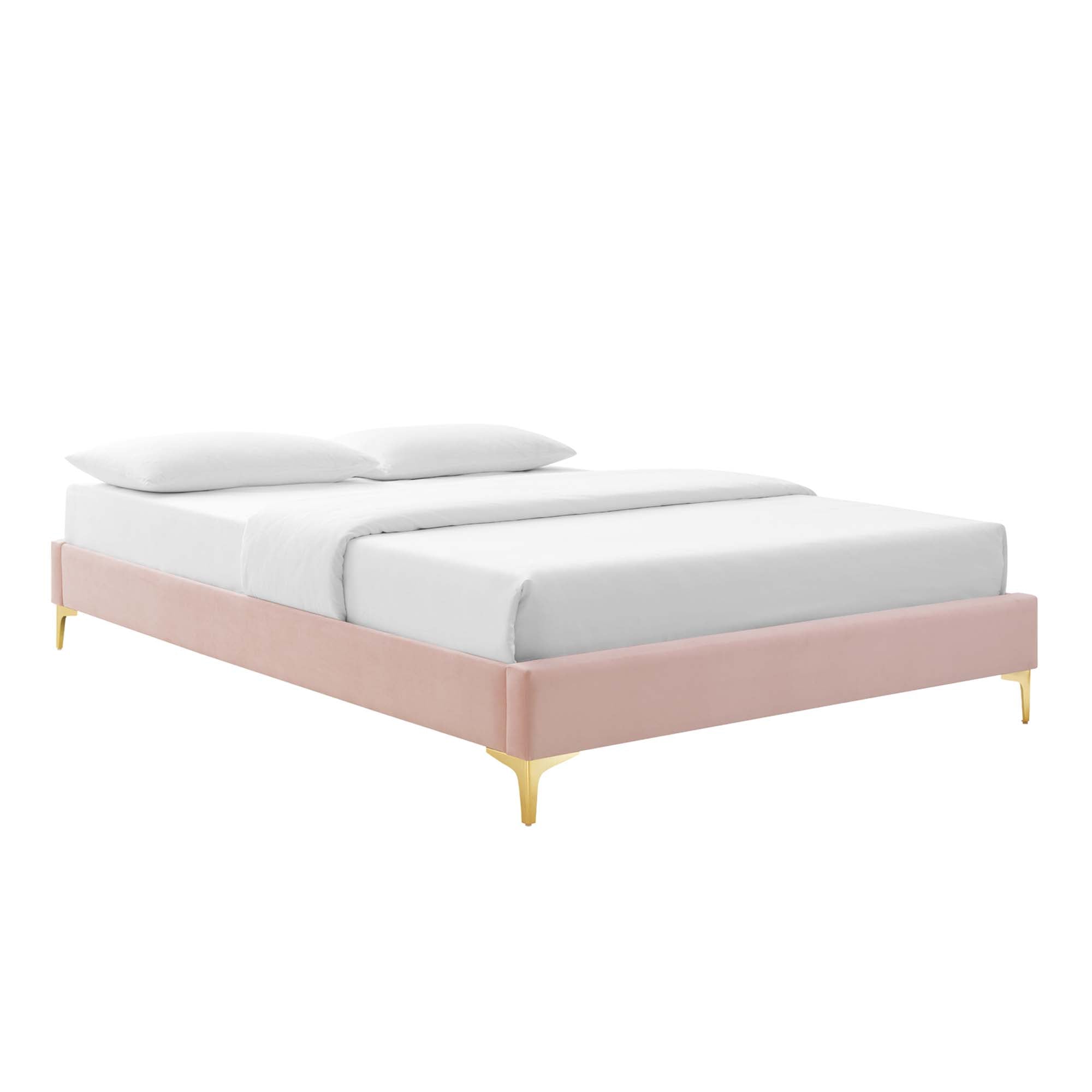 Amber Performance Velvet Queen Platform Bed