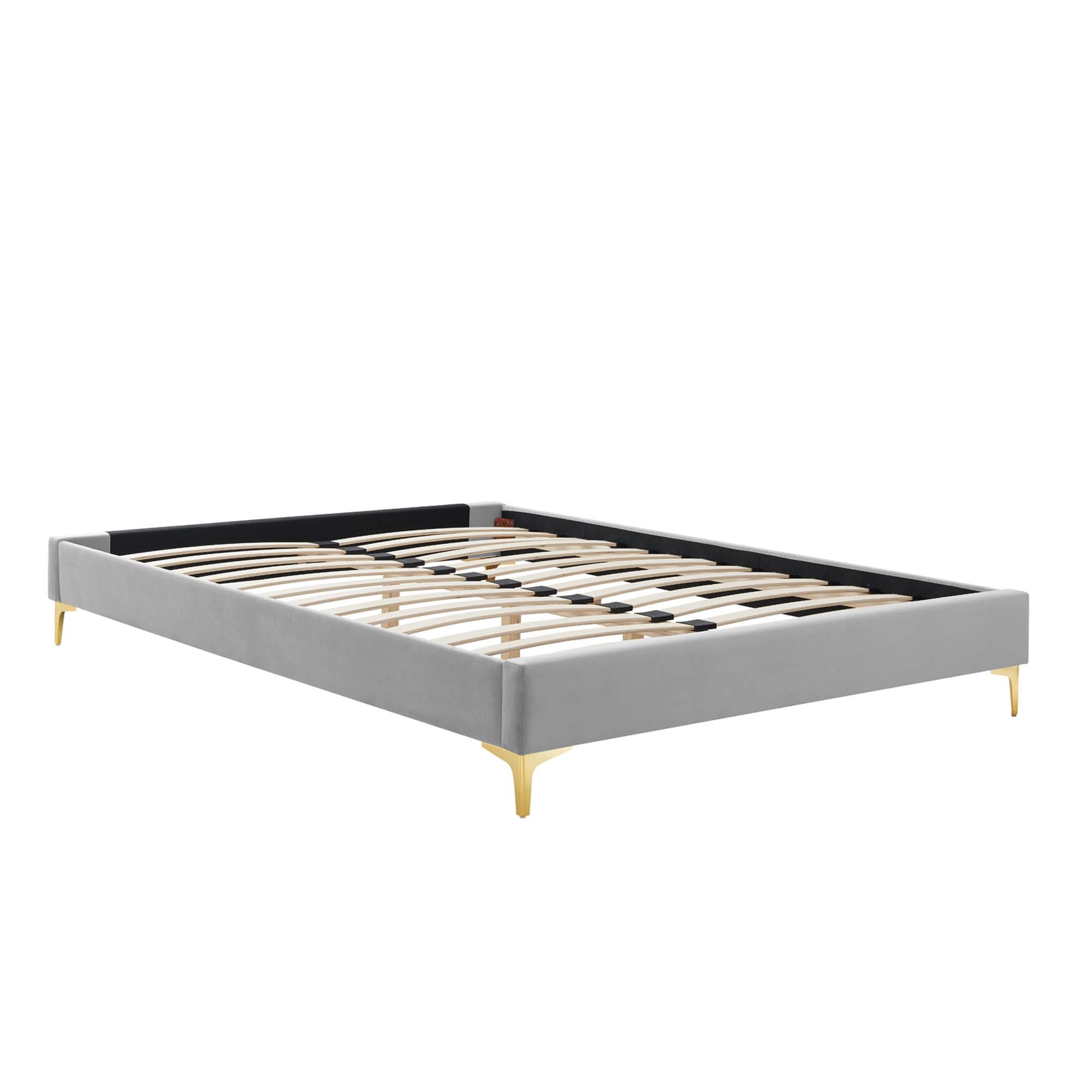 Amber Tufted Performance Velvet Twin Platform Bed