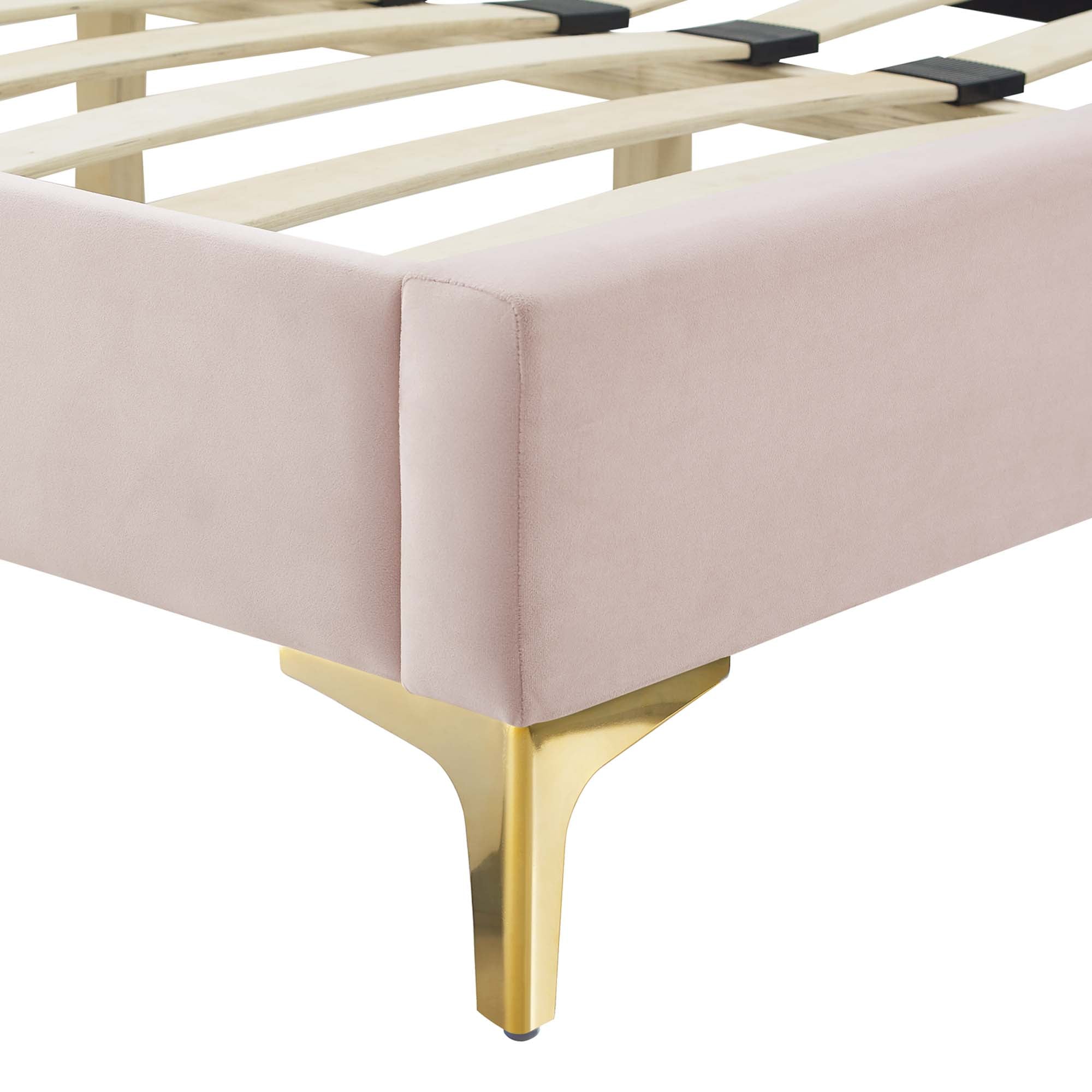 Amber Tufted Performance Velvet Twin Platform Bed