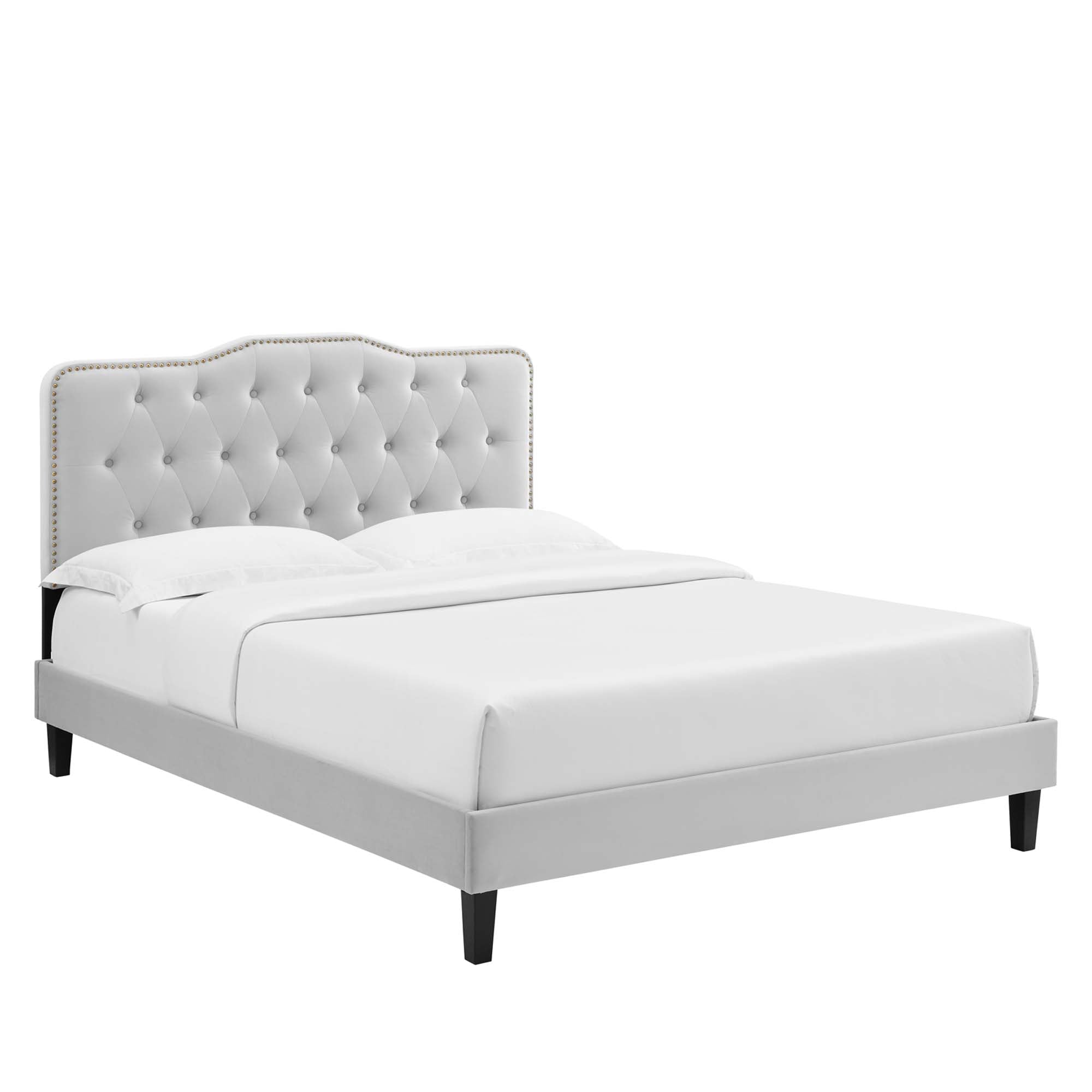 Amber Tufted Performance Velvet King Platform Bed