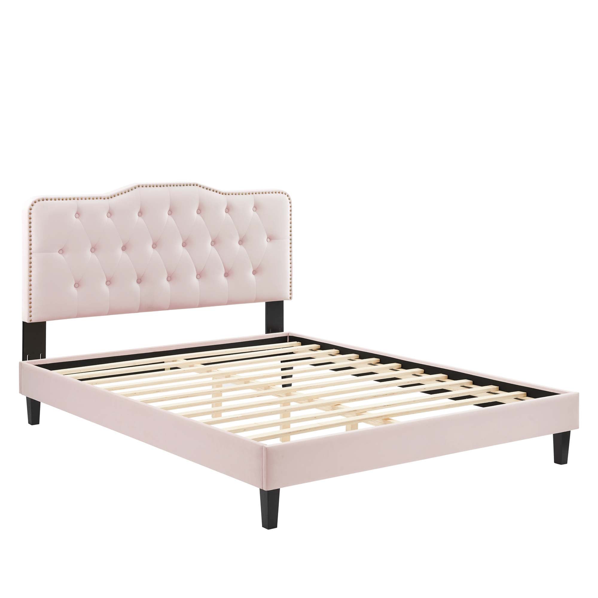 Amber Tufted Performance Velvet King Platform Bed