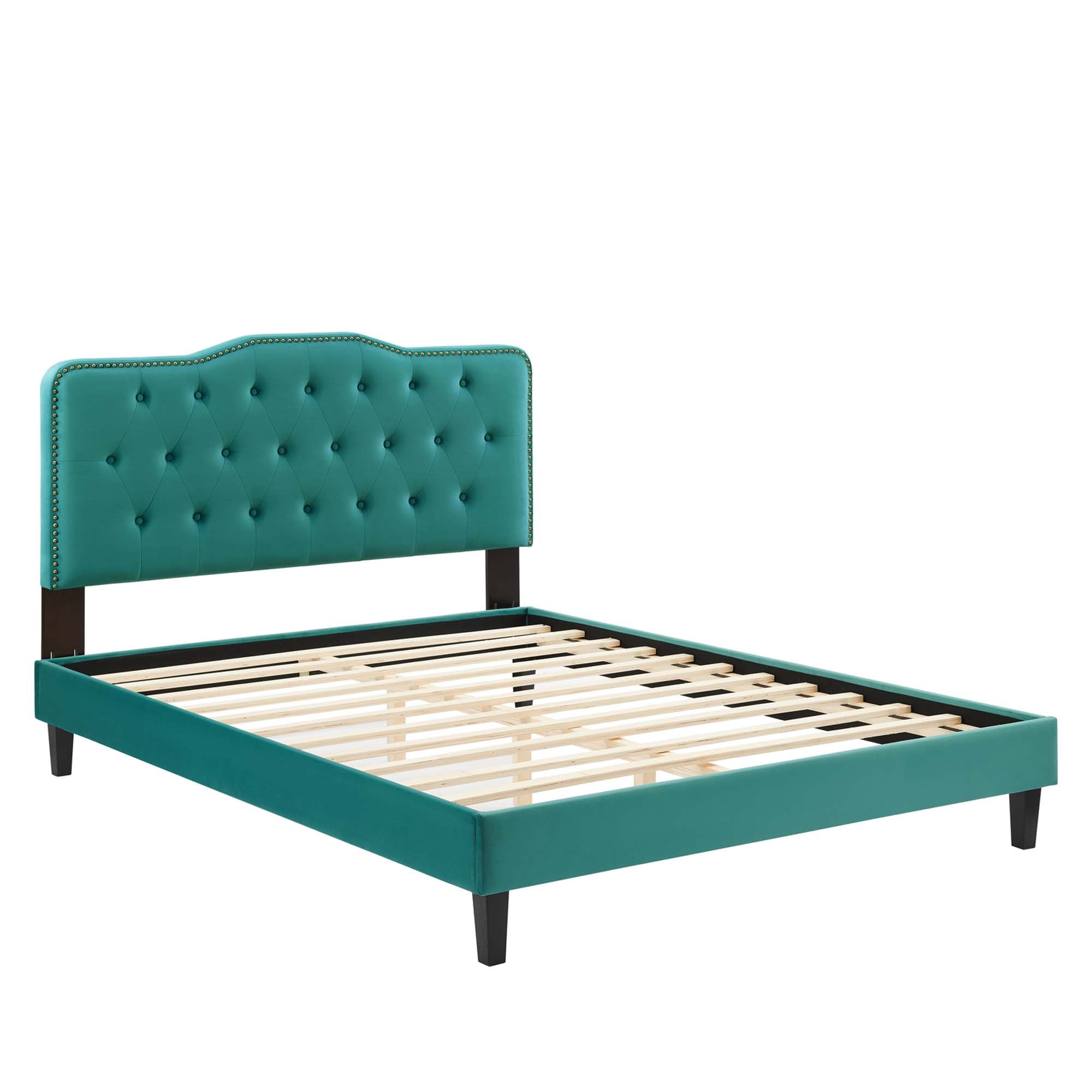 Amber Tufted Performance Velvet King Platform Bed