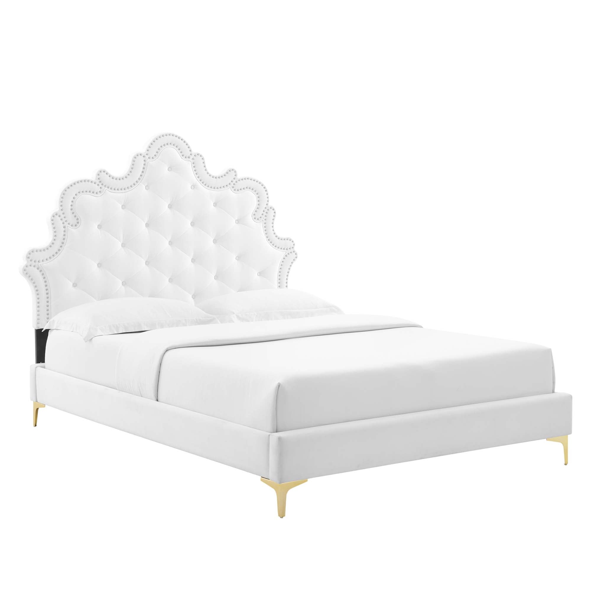 Sasha Button-Tufted Performance Velvet Twin Bed