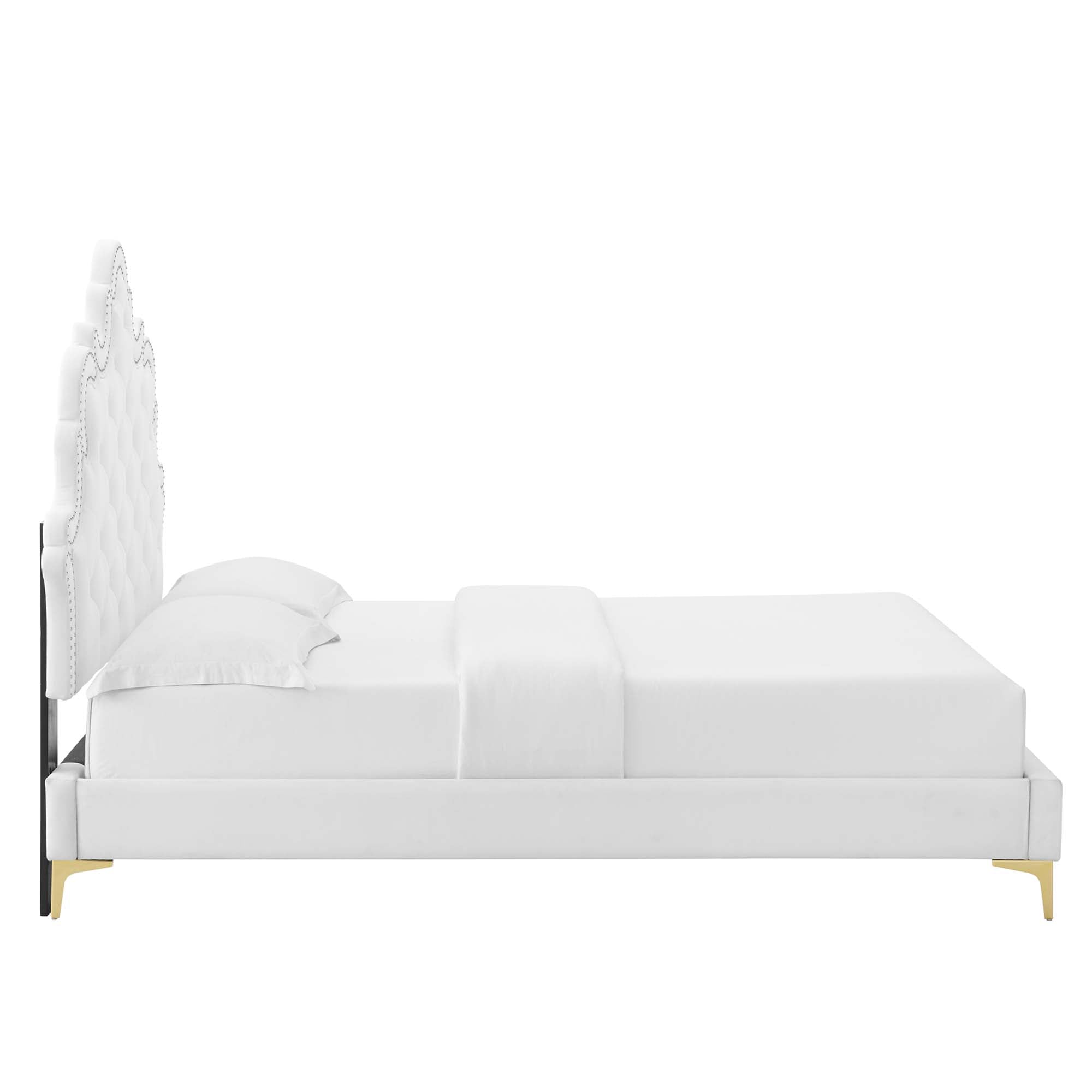 Sasha Button-Tufted Performance Velvet Twin Bed