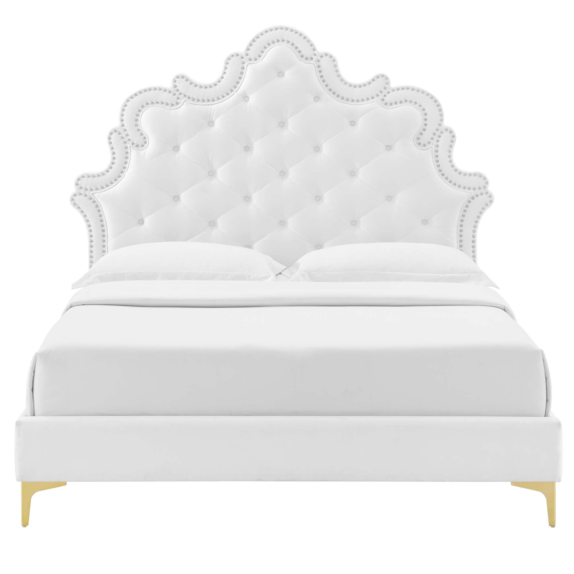 Sasha Button-Tufted Performance Velvet Twin Bed