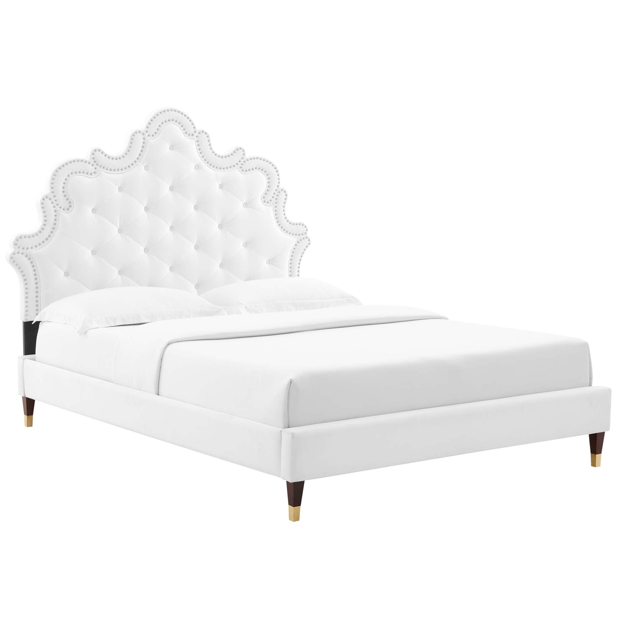 Sasha Button-Tufted Performance Velvet Twin Bed