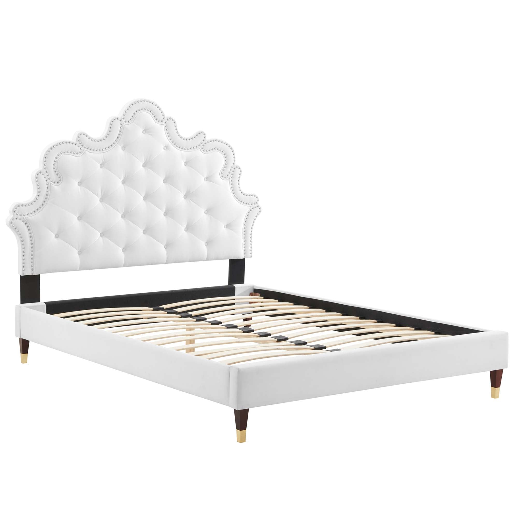 Sasha Button-Tufted Performance Velvet Twin Bed