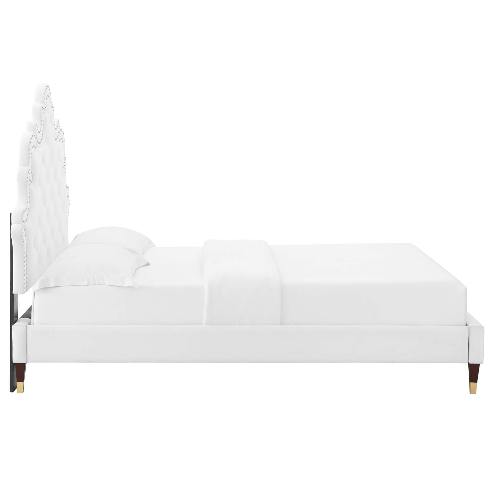 Sasha Button-Tufted Performance Velvet Twin Bed