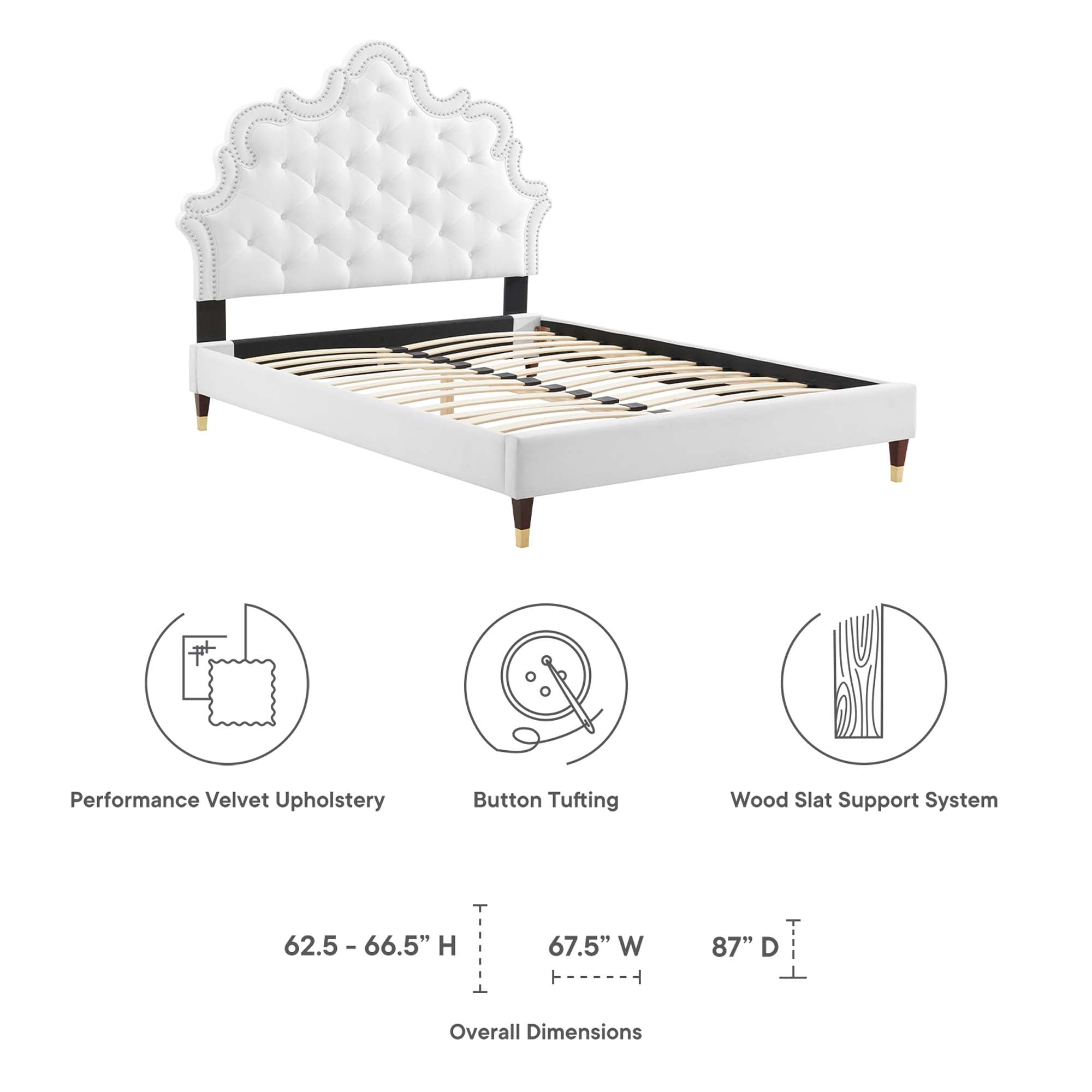 Sasha Button-Tufted Performance Velvet Twin Bed