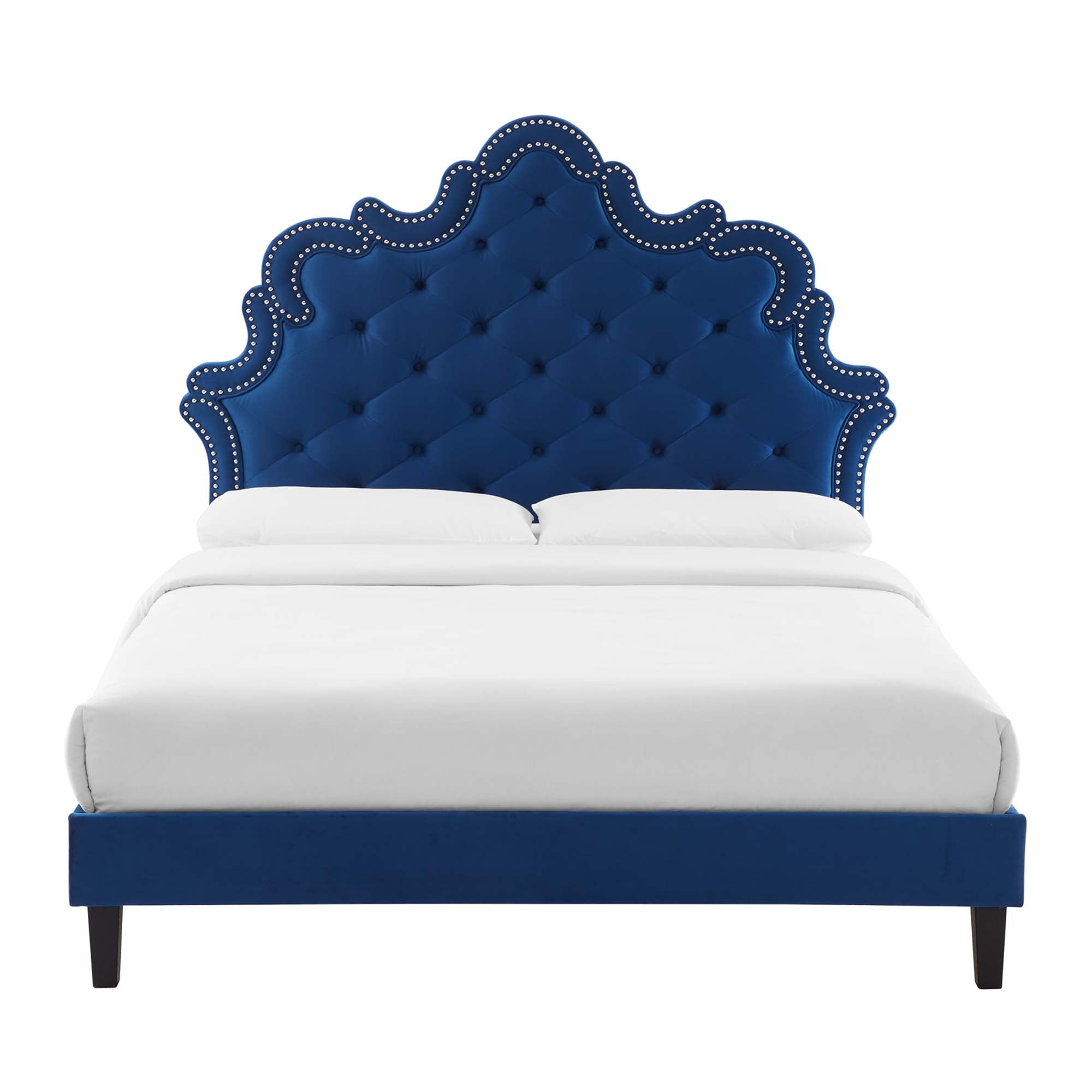 Sasha Button-Tufted Performance Velvet Twin Bed