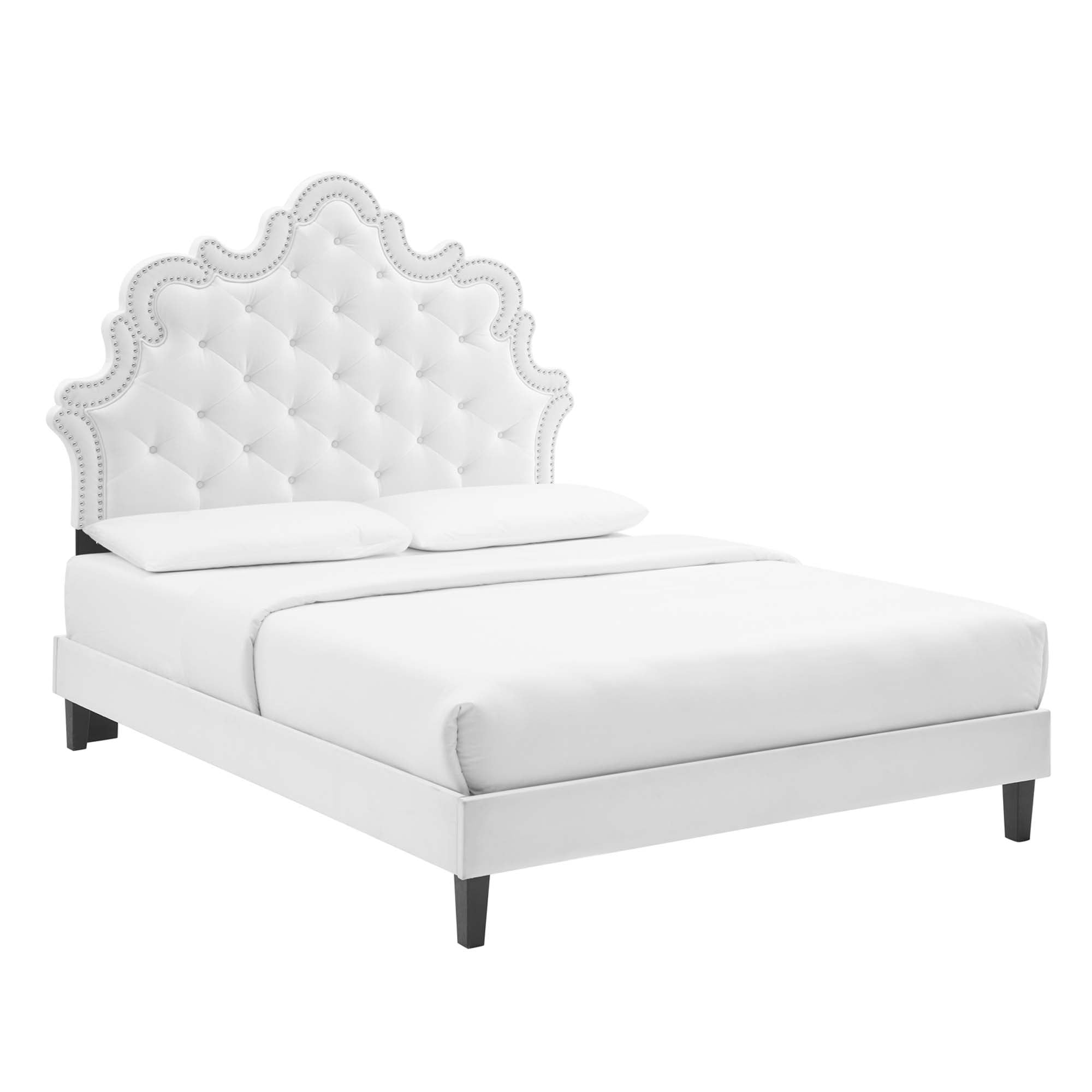 Sasha Button-Tufted Performance Velvet Twin Bed