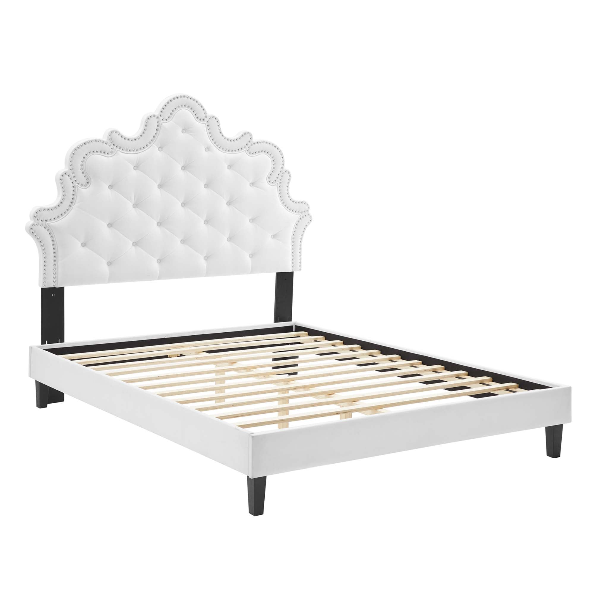 Sasha Button-Tufted Performance Velvet Twin Bed