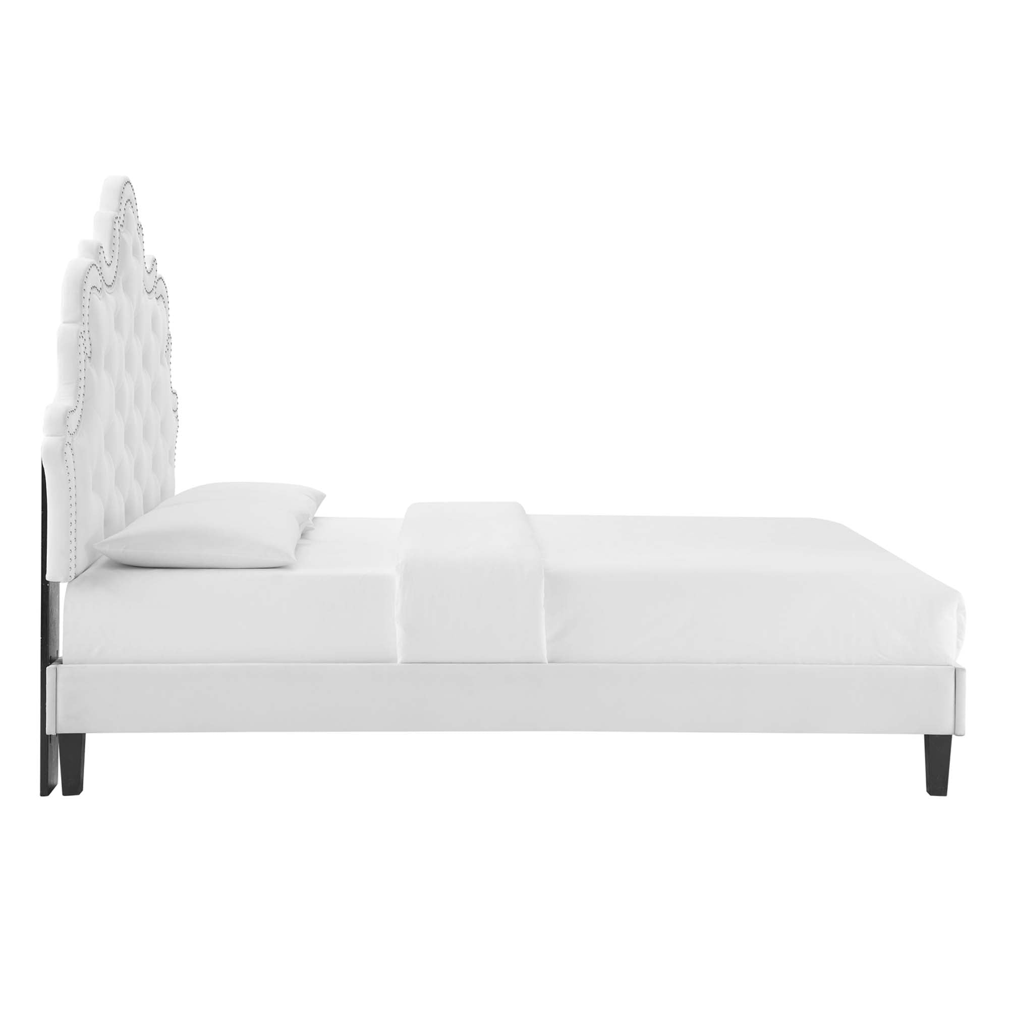 Sasha Button-Tufted Performance Velvet Twin Bed