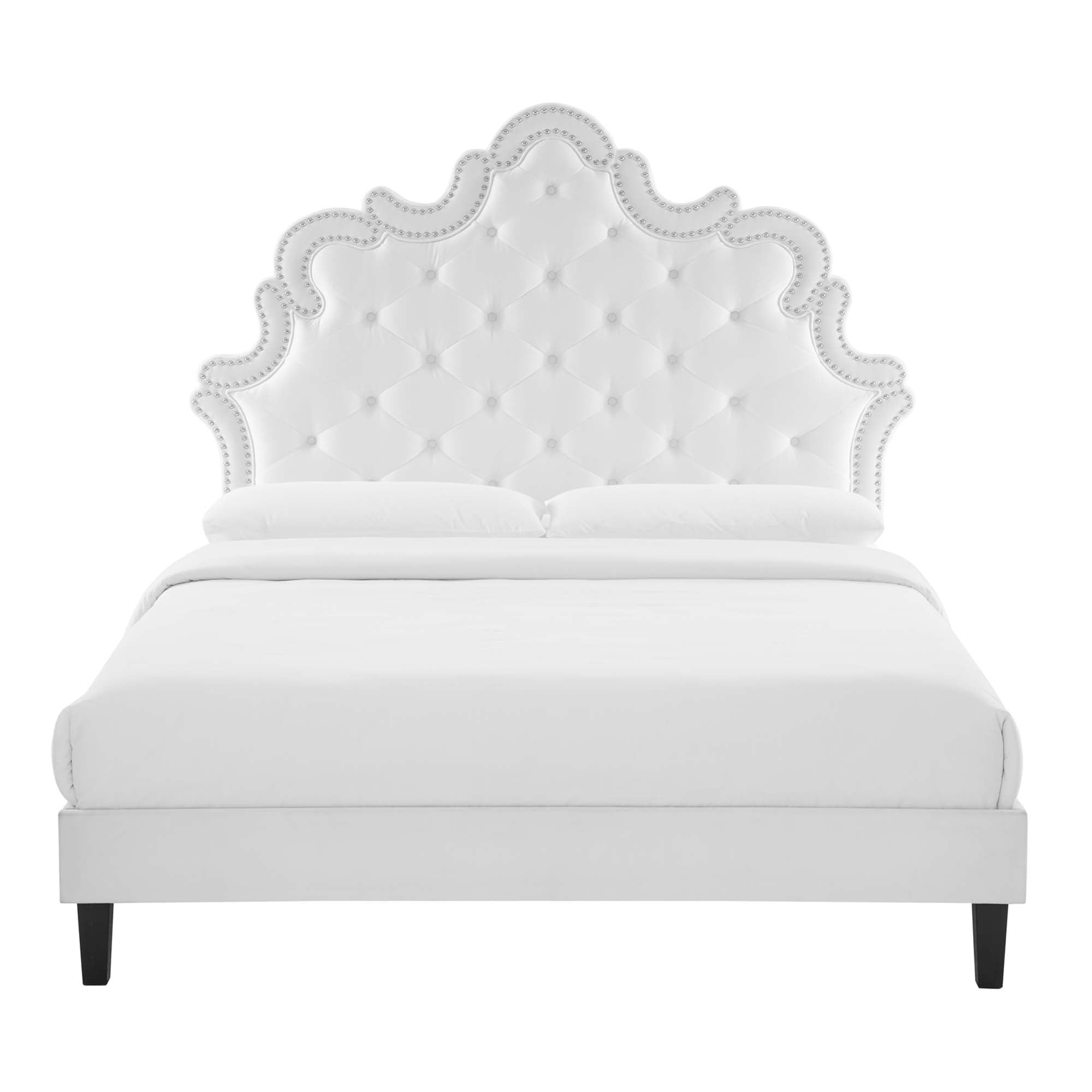 Sasha Button-Tufted Performance Velvet Twin Bed