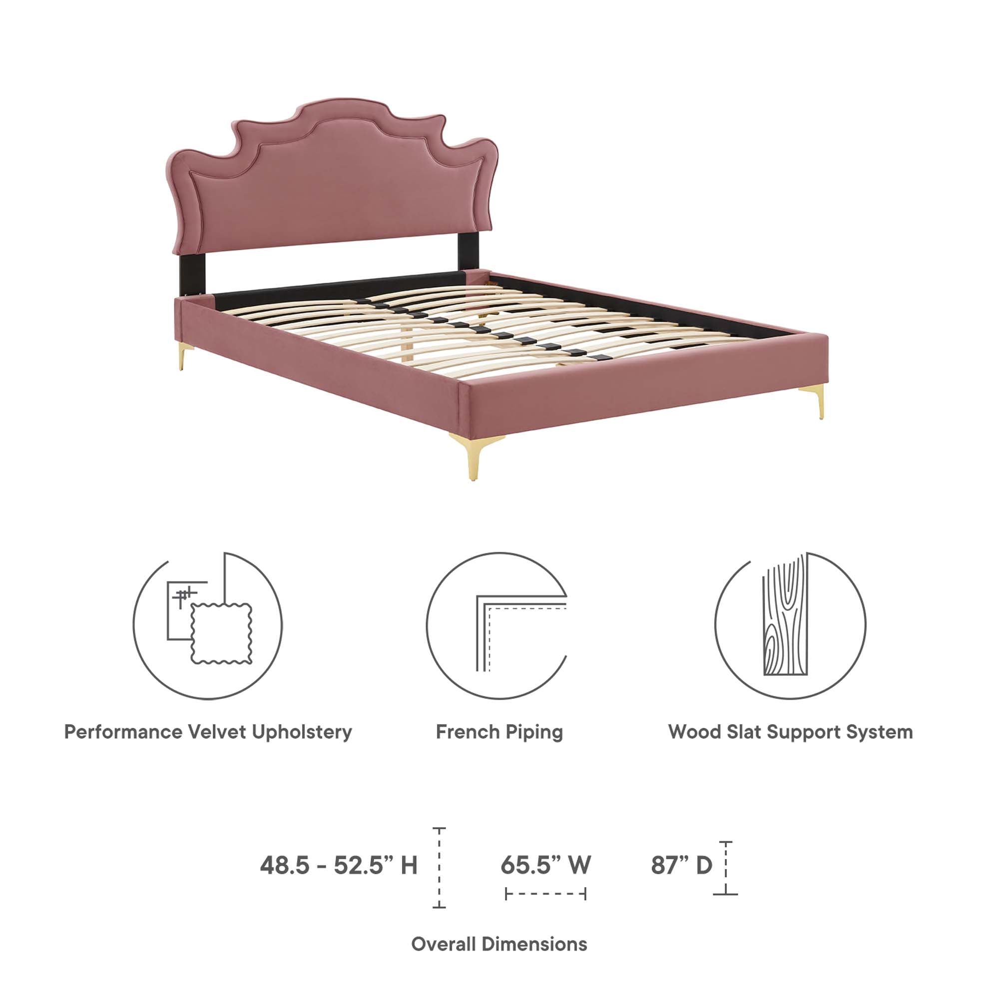 Neena Performance Velvet Queen Bed